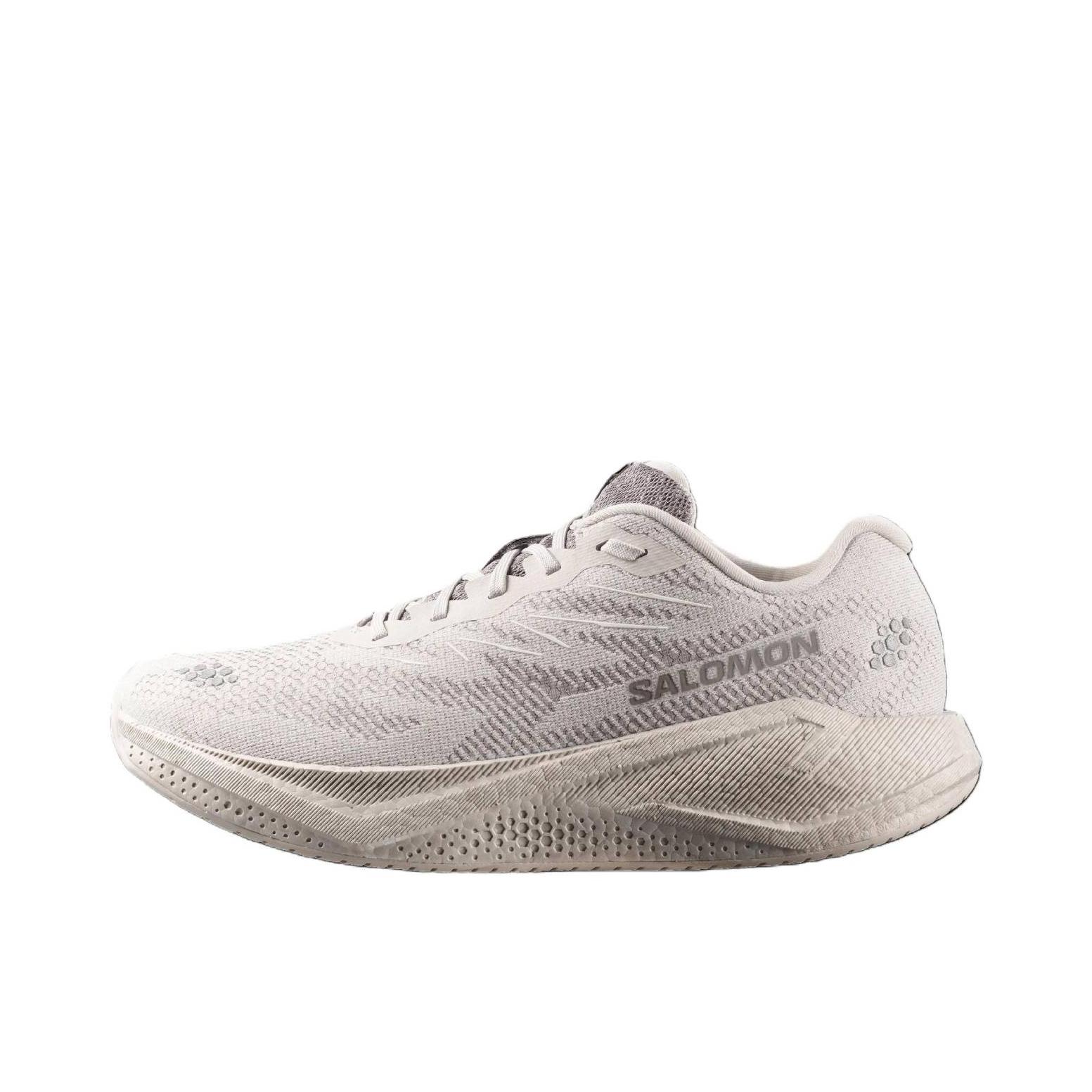 推荐商品：Salomon/萨洛蒙 Aero Blaze 4 Grvl 跑鞋 抽绳透气 银云灰/纯白色