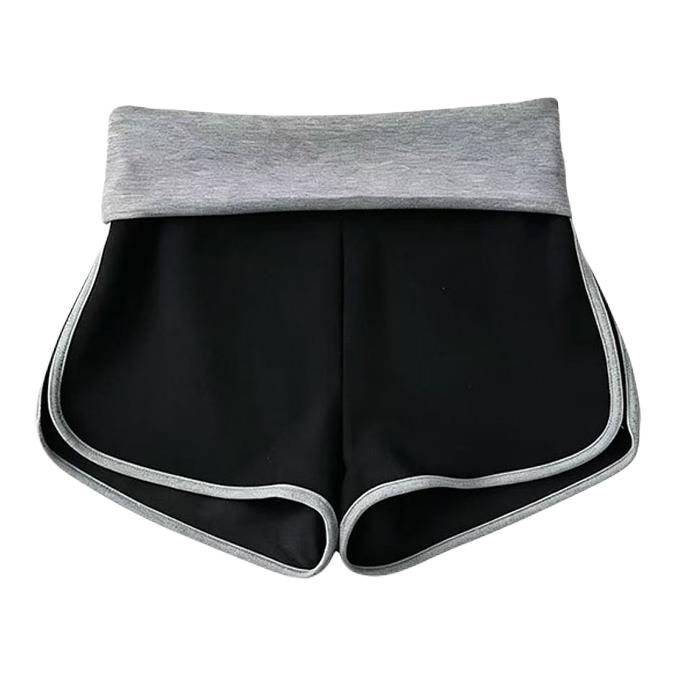 推荐商品：VIVICYCLE 2026SS 美式拼色修身高腰运动短裤 女装 R-VC-A0113 黑拼灰