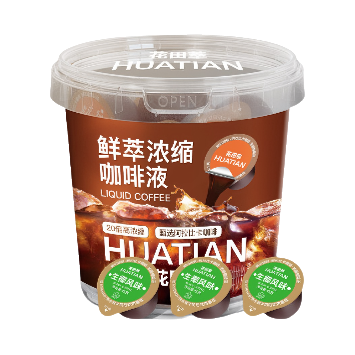 推荐商品：花田萃 生椰风味 210g 鲜萃浓缩咖啡液 桶装