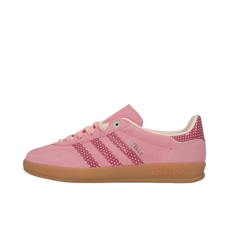 推荐商品：adidas Originals Gazelle Indoor T头鞋 德训鞋 板鞋 舒适缓震防滑耐磨绒面革复古 粉色/红色