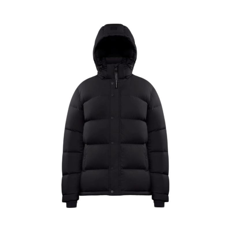 推荐商品：Aritzia 可脱卸帽直筒拉链白鹅绒羽绒服 84568 黑