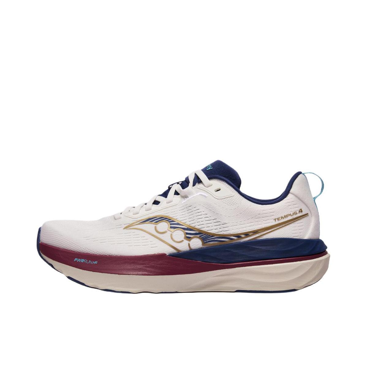 推荐商品：Saucony/索康尼 TEMPUS 坦途4 跑鞋 舒适透气防滑 白色 