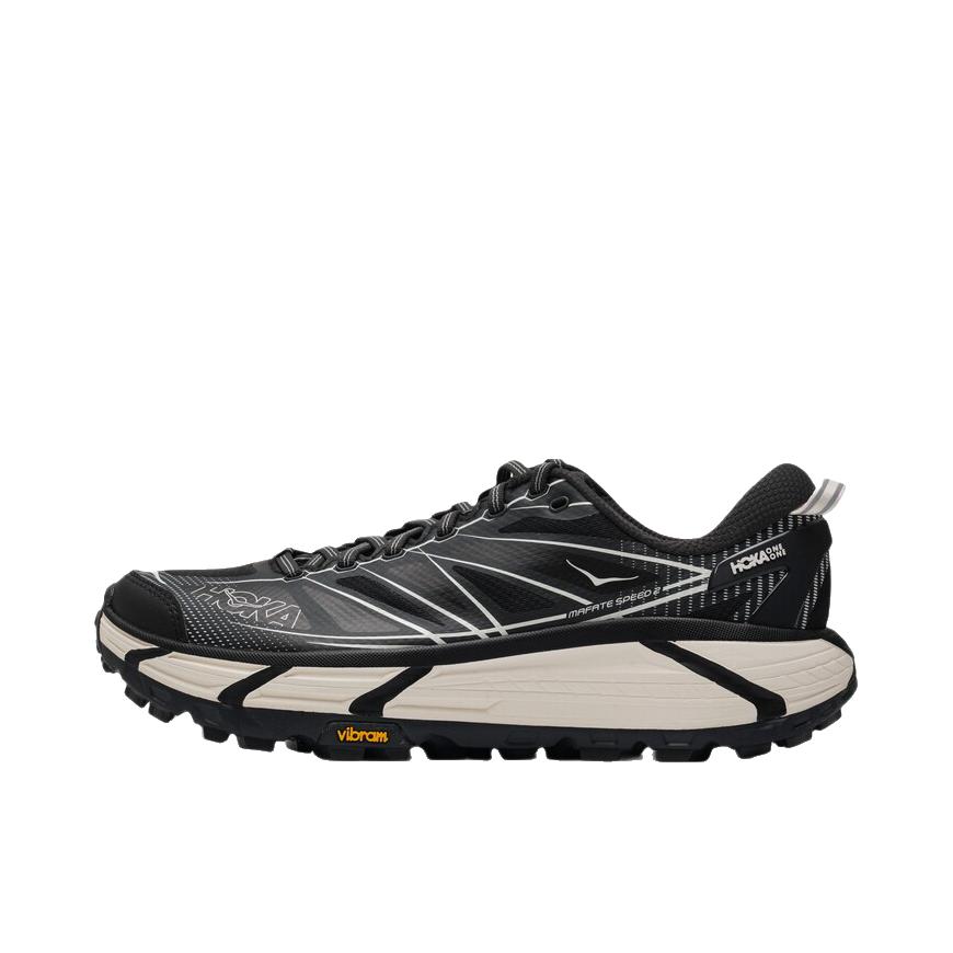 推荐商品：HOKA ONE ONE Mafate Speed 2 马法特 户外鞋 越野跑鞋 缓震透气防滑耐磨轻便支撑低帮 灰色/白色