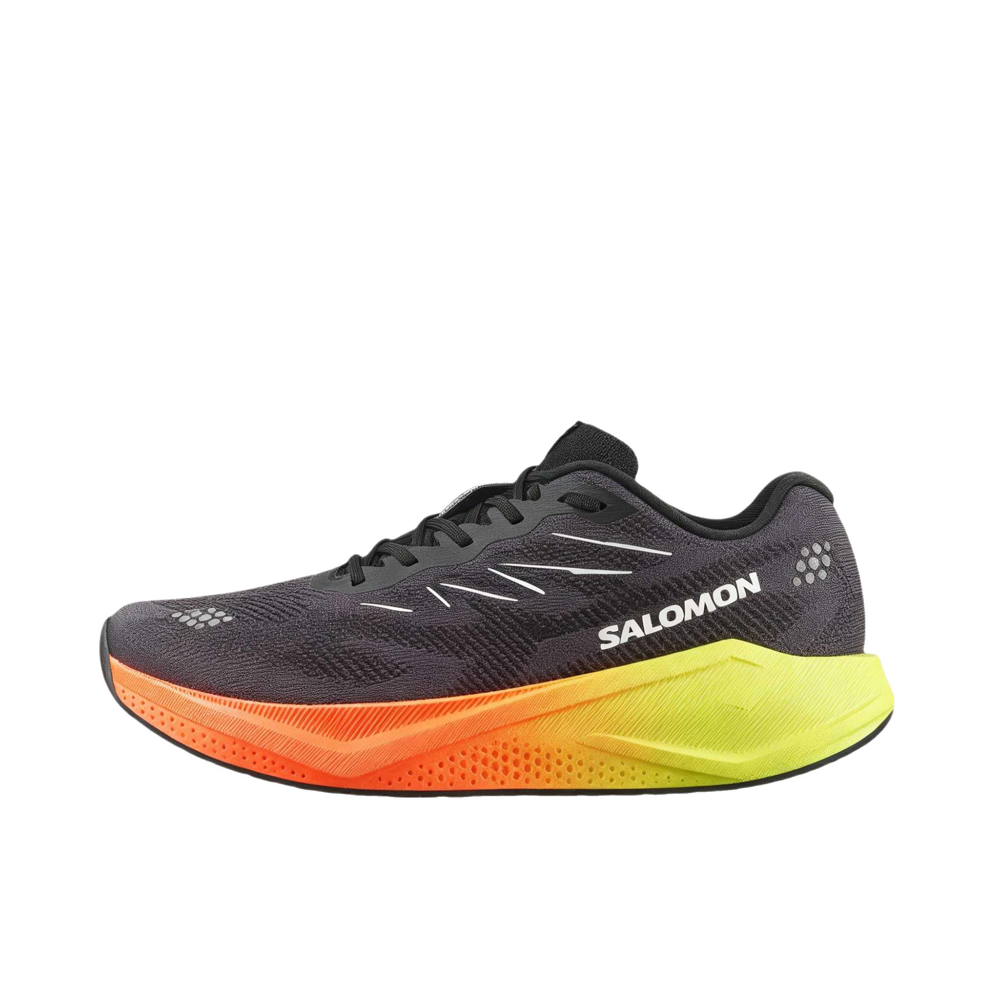 推荐商品：Salomon/萨洛蒙 AERO BLAZE 4 跑鞋 运动跑步缓震 黑色/白色/安全黄