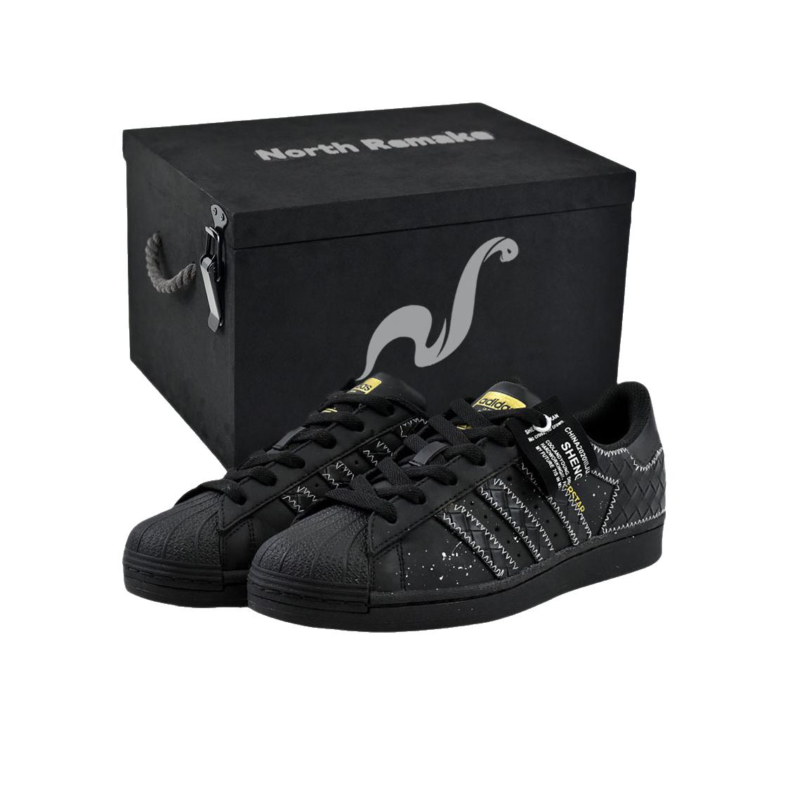 推荐商品：【定制球鞋】 adidas Originals Superstar 板鞋 防踢减震防滑耐磨百搭潮流时尚合成革贝壳头 礼盒款/夜织心动