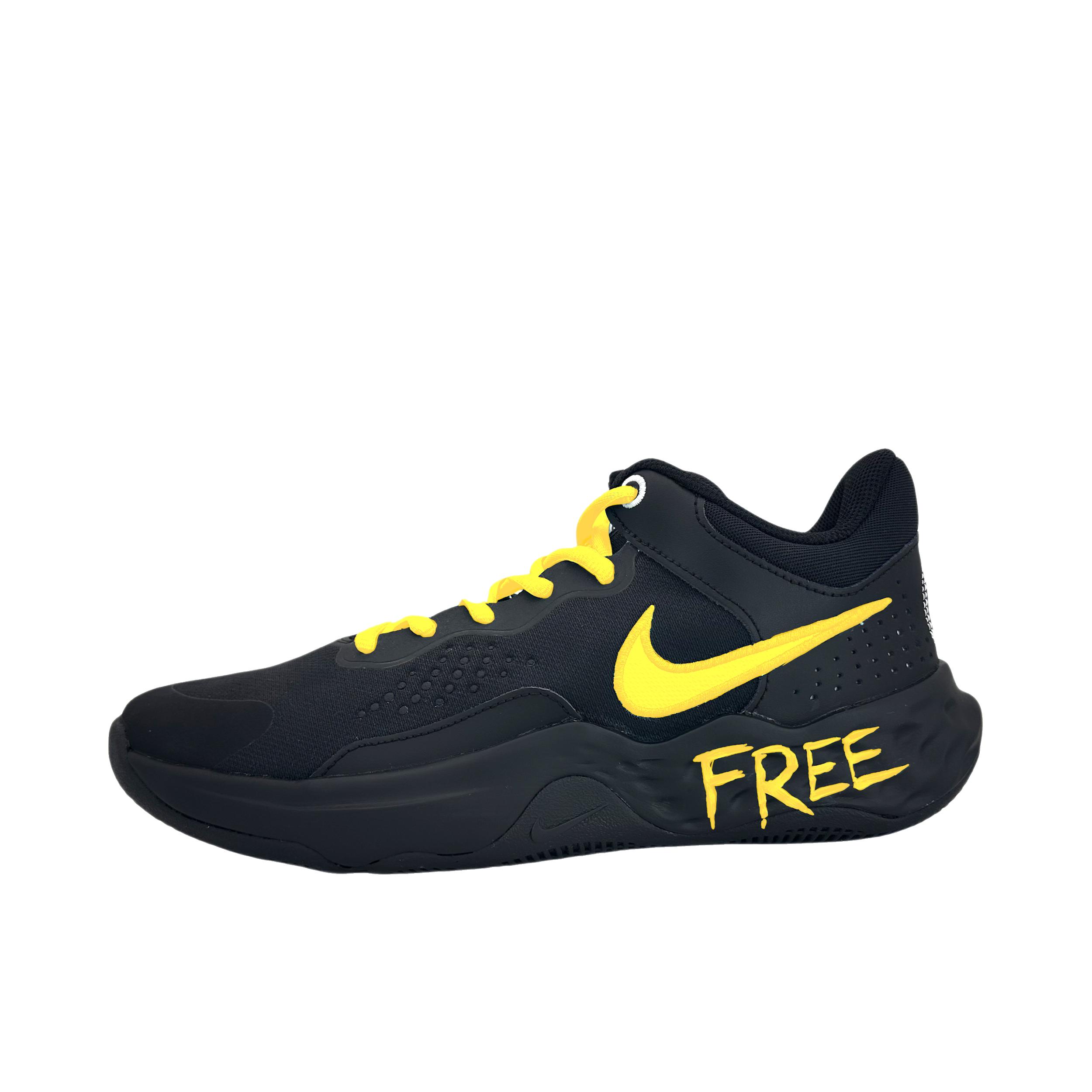 推荐商品：定制款 Nike Fly By Mid 3 篮球鞋 百搭耐磨中帮防滑美式减震浪驰蓝影 黑黄无界