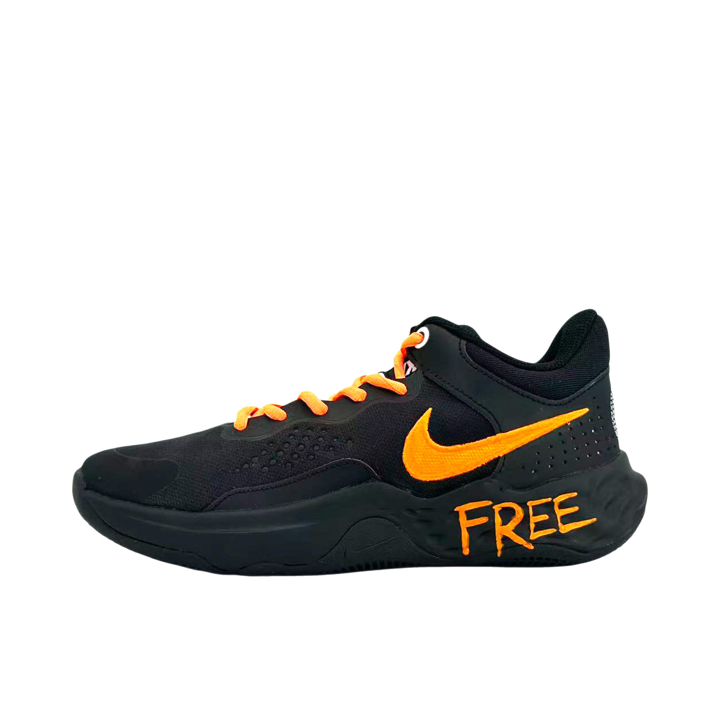 推荐商品：定制款 Nike Fly By Mid 3 篮球鞋 百搭耐磨中帮防滑美式减震浪驰蓝影 黑橙无界
