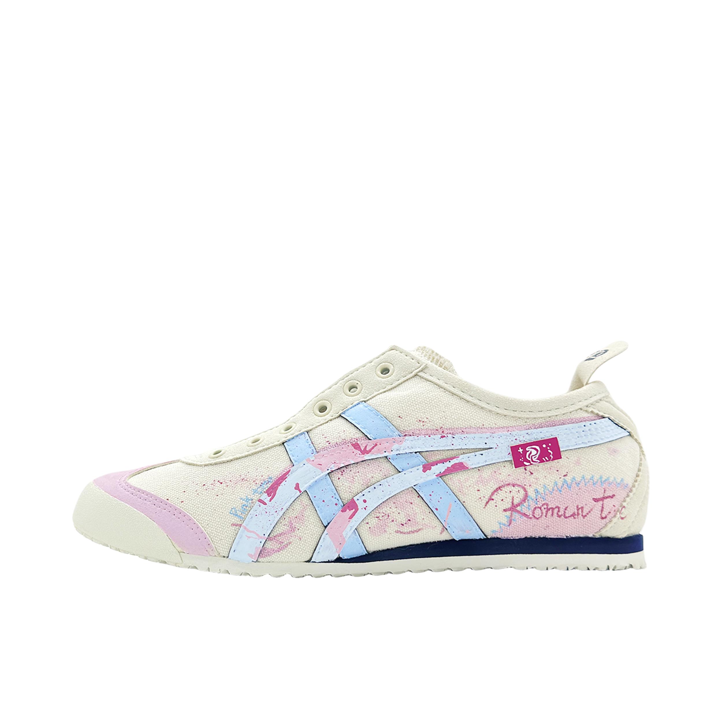 推荐商品：【定制球鞋】Onitsuka Tiger Mexico 66 Slip-on 舒适轻便 防滑耐磨 防水 合成革 手绘 织物 一脚蹬 包裹性 德训鞋 增高 运动休闲鞋 粉墨涂鸦者