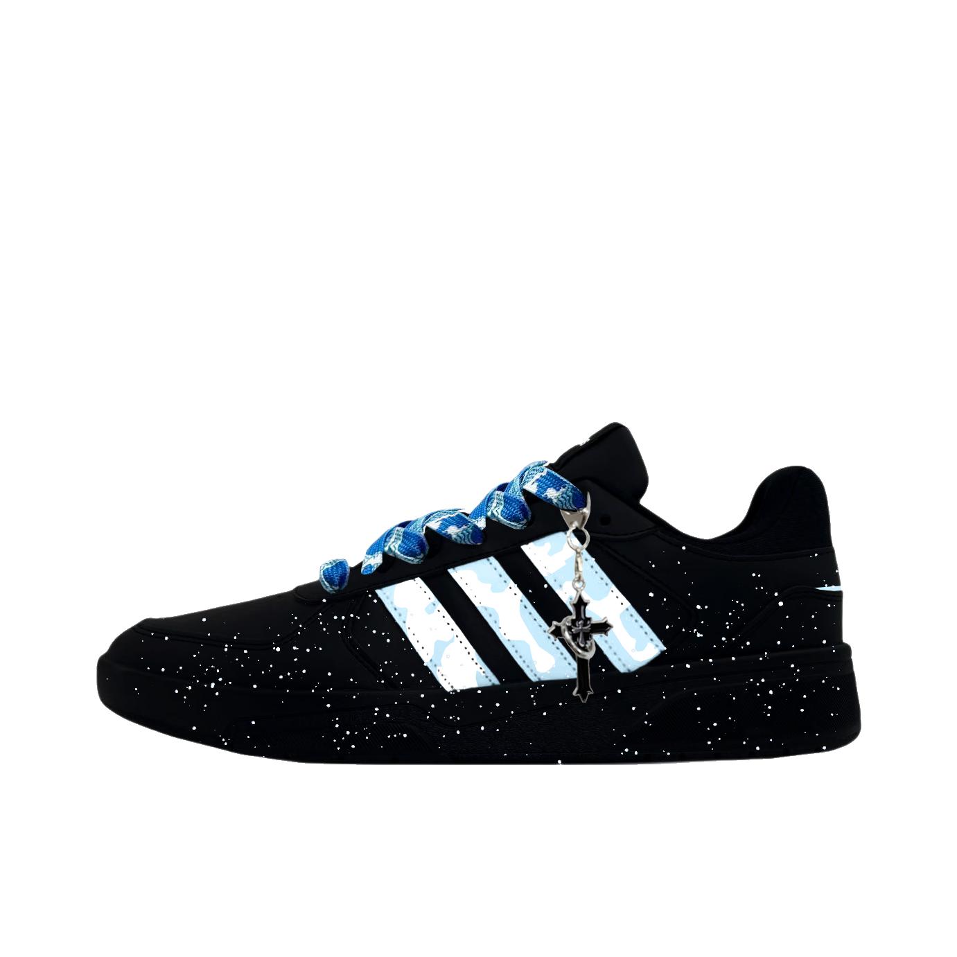 推荐商品：【定制球鞋】 adidas neo Courtbeat 运动休闲鞋 解构防滑轻便街头复古减震 冰镇蓝椰