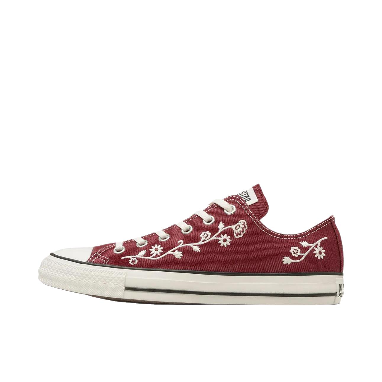推荐商品：Converse/匡威 All Star FOLKSTITCH OX 帆布鞋 透气 酒红色
