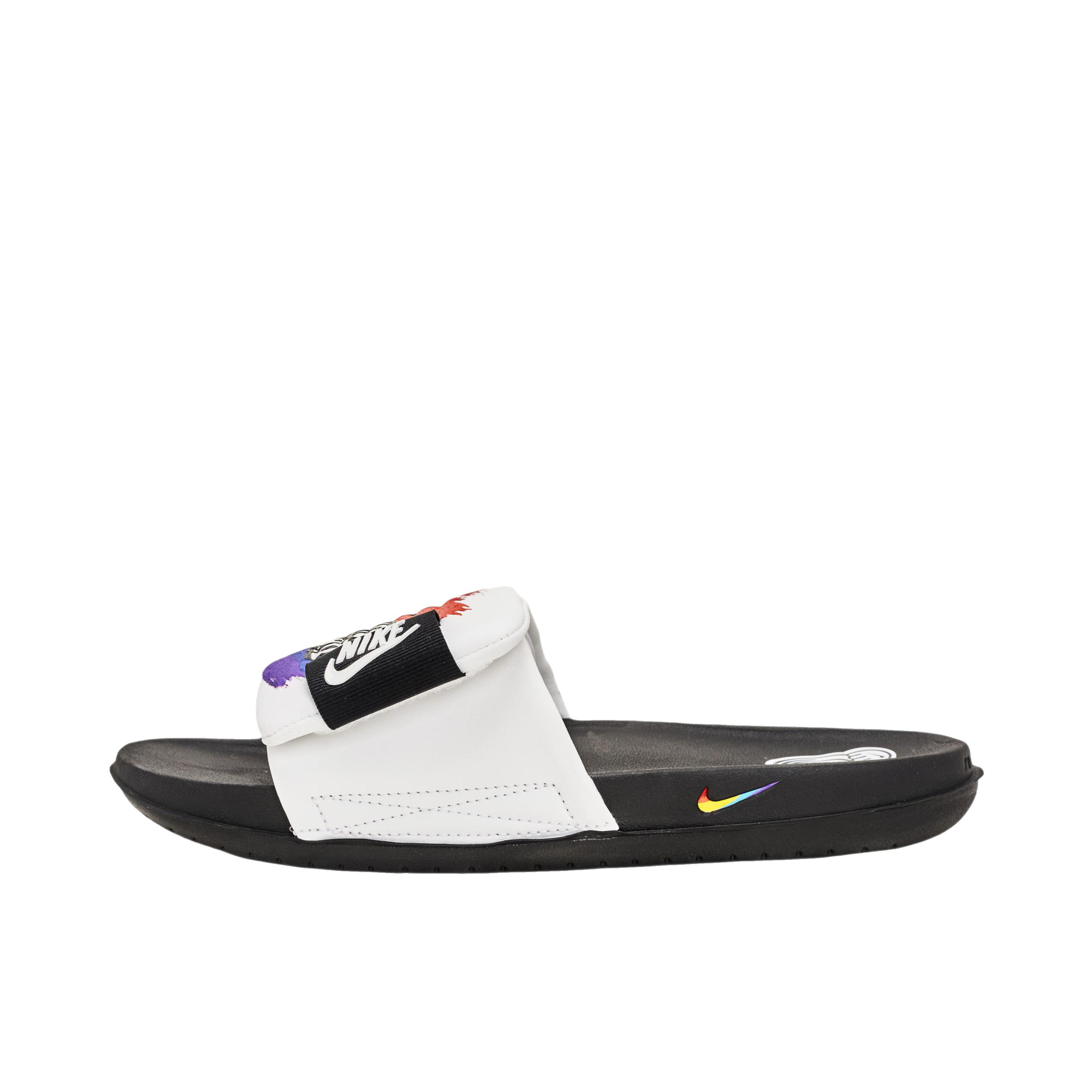 推荐商品：【定制鞋】Nike Offcourt Adjust 防滑 一字 平跟 低跟 拖鞋 彩虹