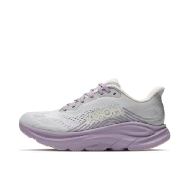 推荐商品：HOKA ONE ONE CLIFTON 11 跑鞋 舒适简约透气耐磨 女款/星尘灰/柔香淡紫