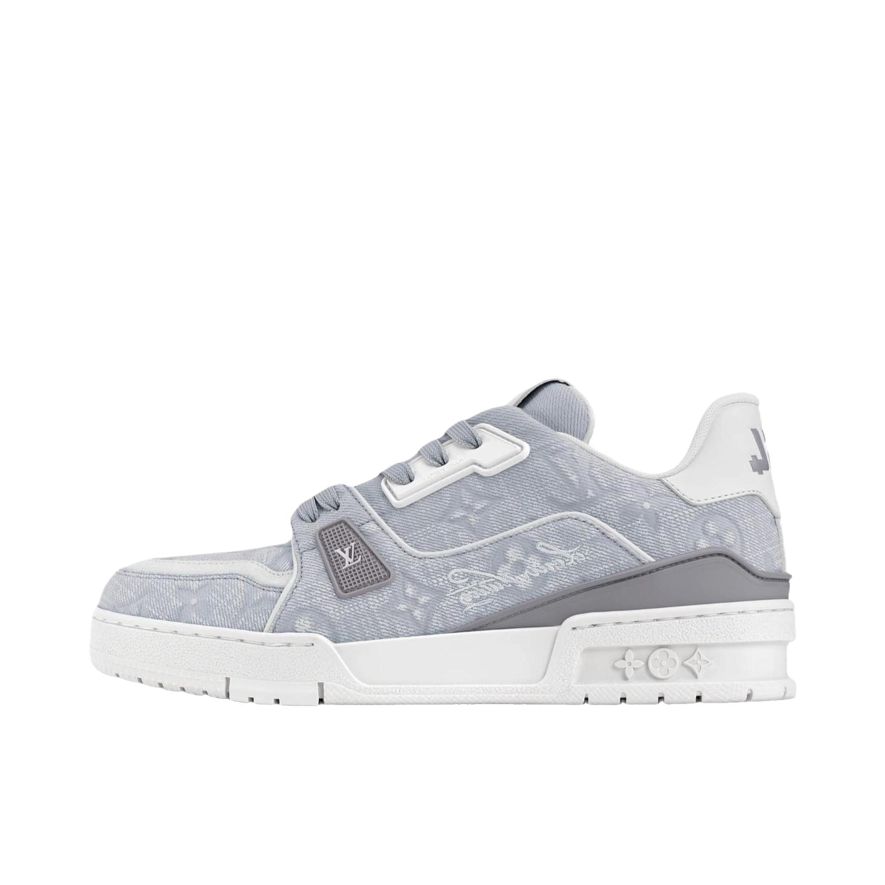 推荐商品：Louis Vuitton Trainer系列 时尚 牛皮 圆头 防滑 轻便 板鞋 浅灰色