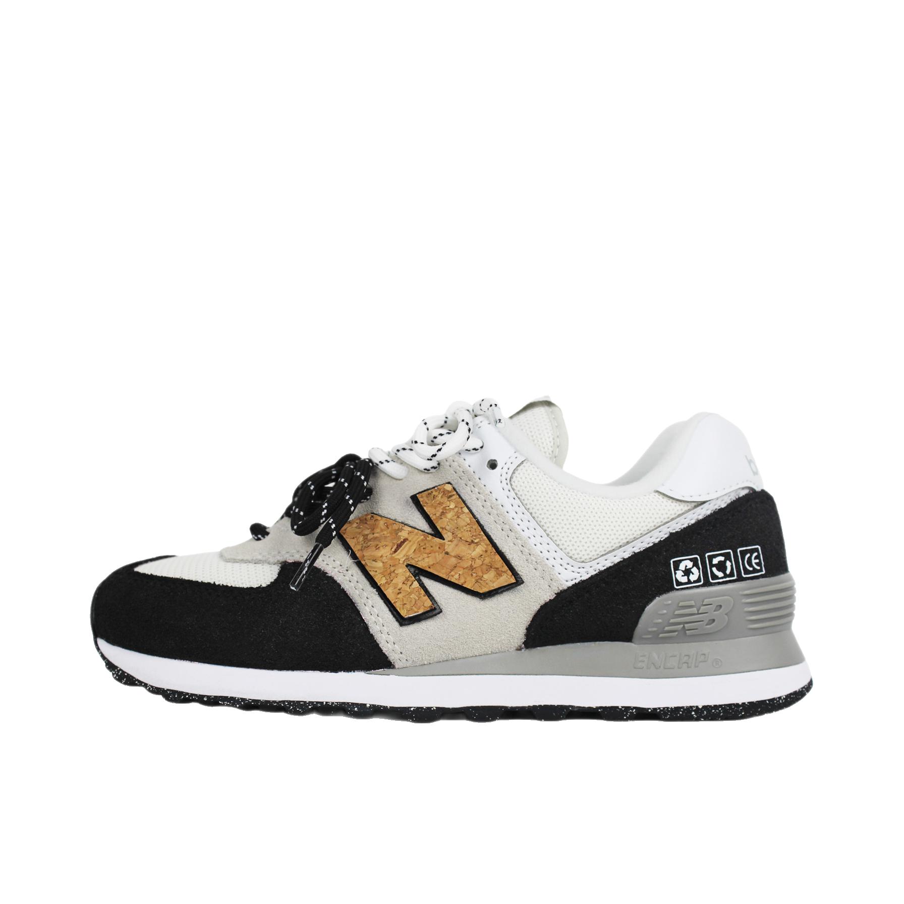 推荐商品：【定制球鞋】New Balance 574 复古百搭 防滑耐磨 轻便透气 运动休闲鞋 D宽/黑炭木丁