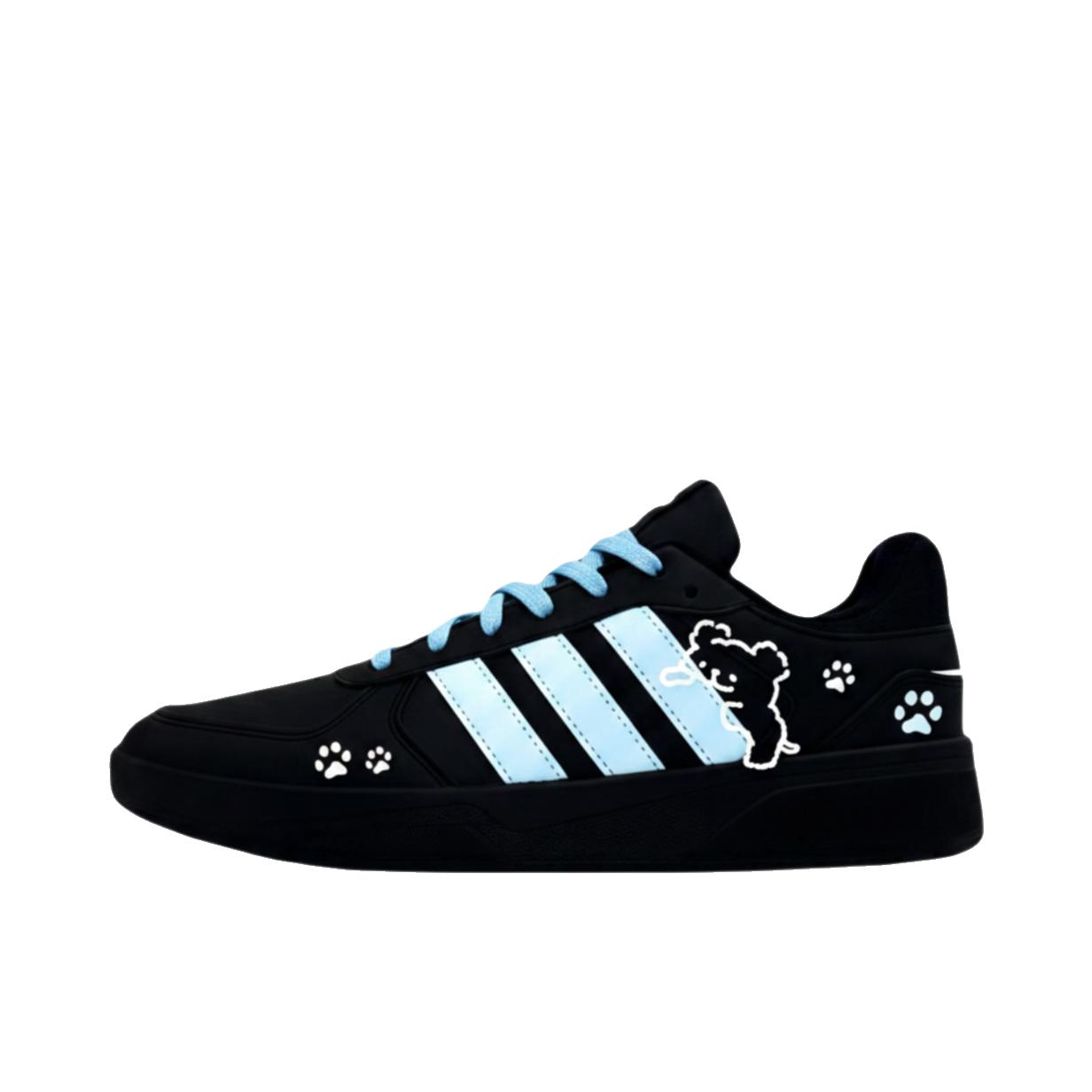 推荐商品：【定制球鞋】 adidas neo Courtbeat 运动休闲鞋 解构防滑轻便街头复古减震 海盐与熊