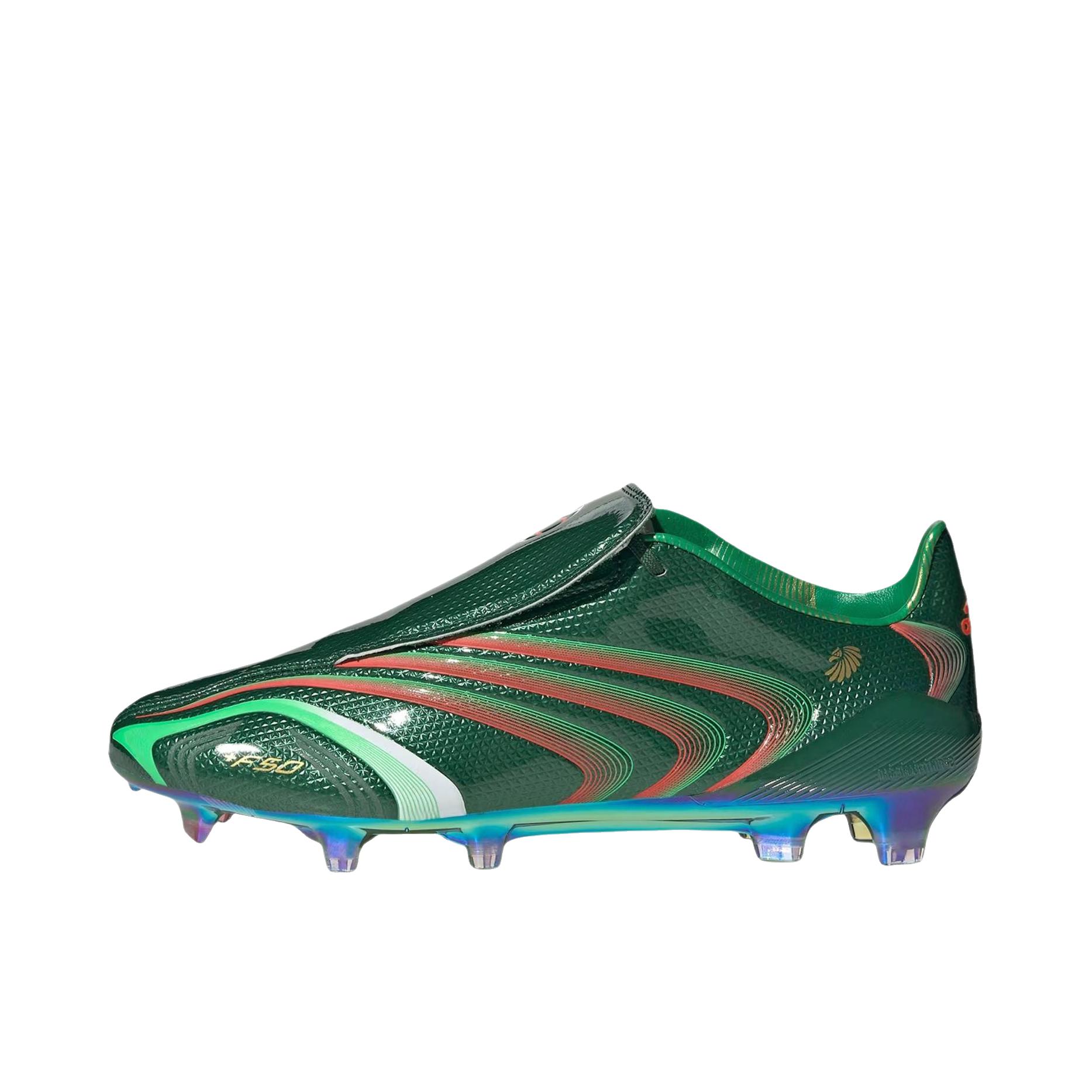 推荐商品：adidas F50 ELITE TUNIT FG 足球鞋 系带长钉厚底圆头贴合 亚马逊绿