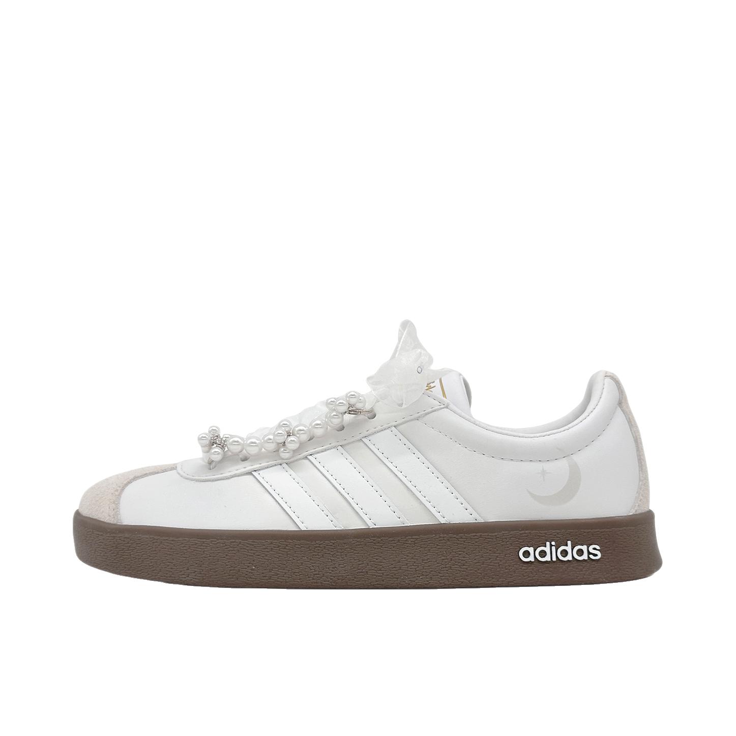 推荐商品：定制款 adidas neo Vl Court 板鞋 减震抗冲击性防水合成革甜酷美式包裹性 月光莉莉蒂
