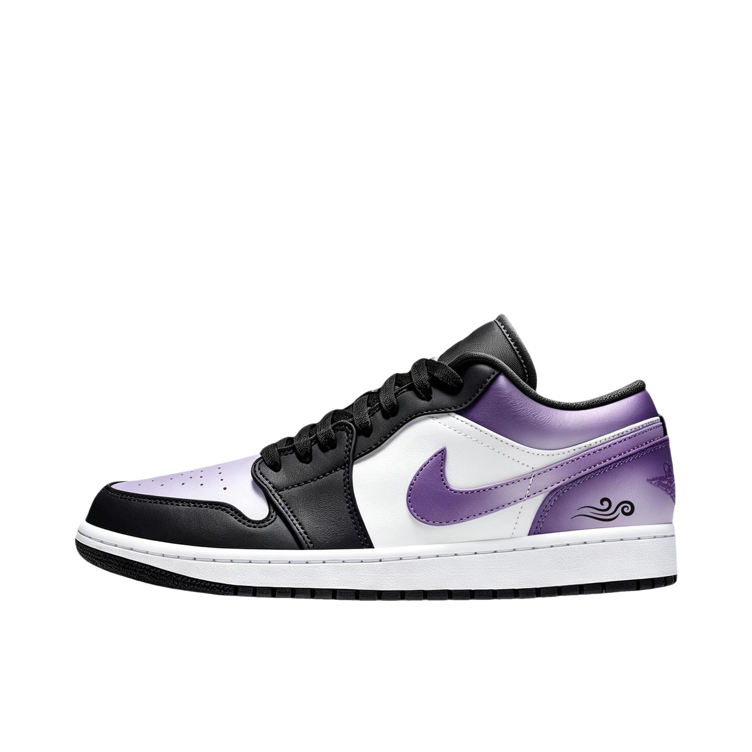 推荐商品：【定制球鞋】Air Jordan 1 减震 耐磨 透气 平跟 复古 潮流 简约 包裹性 防滑 轻便 支撑 增高 板鞋 紫韵渐染
