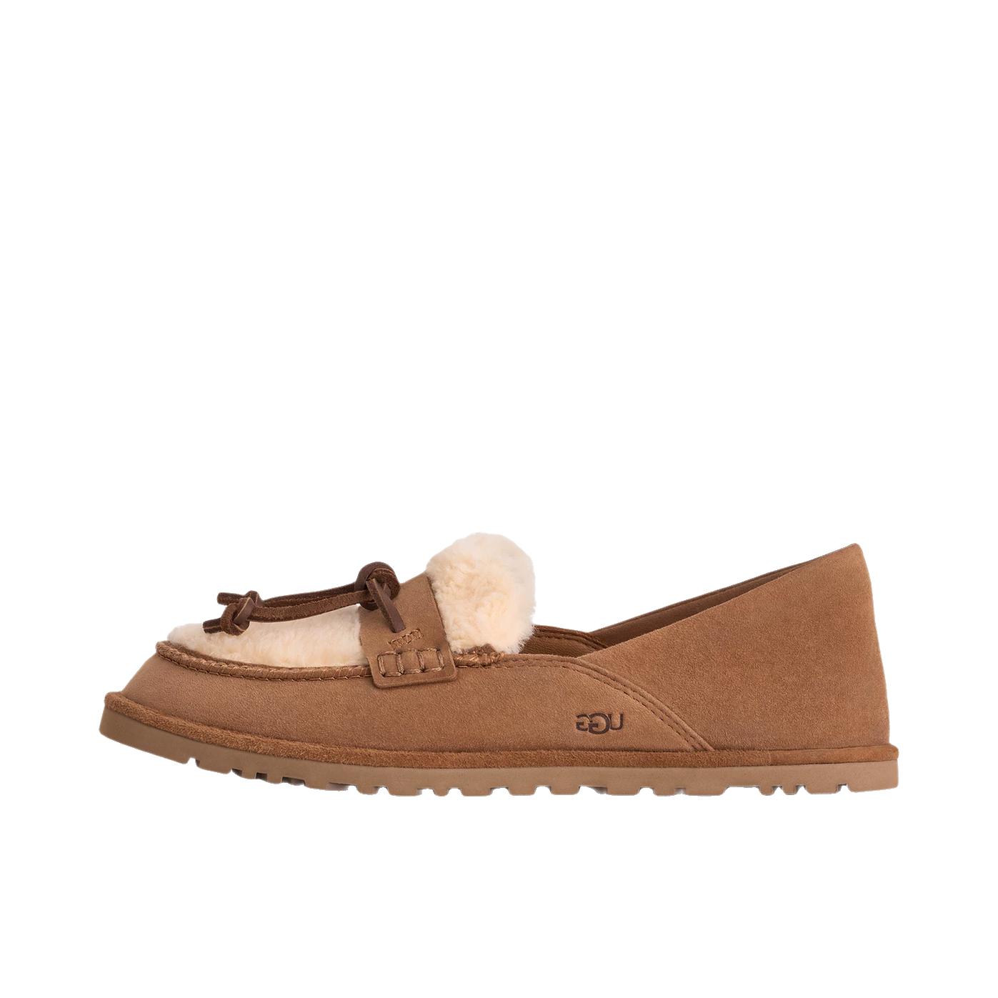 推荐商品：UGG Fashion 乐福鞋 运动休闲鞋 时尚舒适圆头平底 加绒/栗色