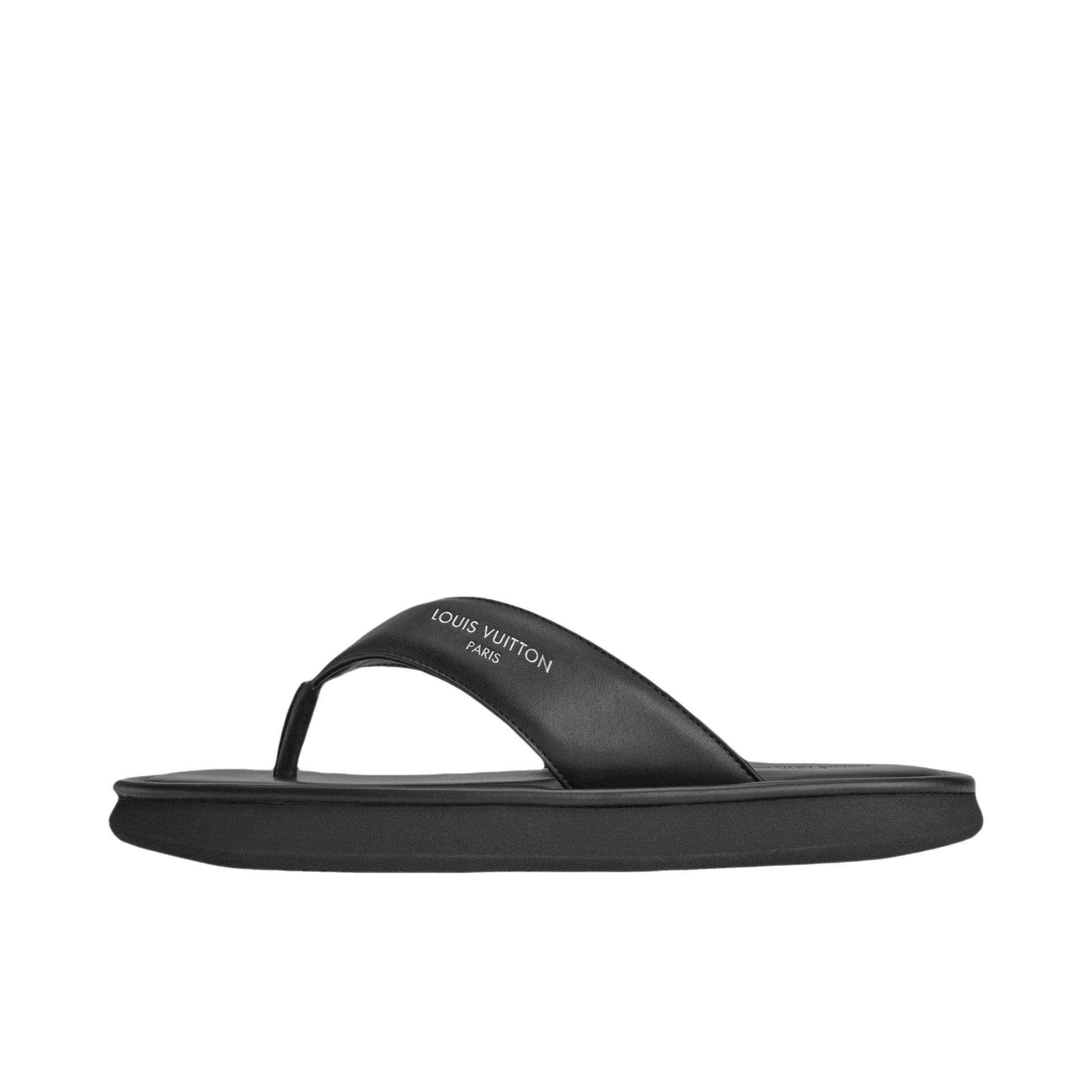 推荐商品：Louis Vuitton/路易威登 Flip 拖鞋 牛皮革圆头套脚人字 黑色