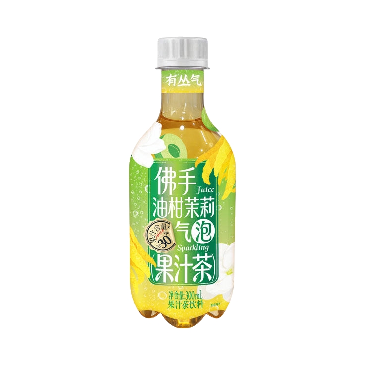 推荐商品：有丛气 佛手油柑茉莉 300ml 气泡果汁茶饮料 瓶装