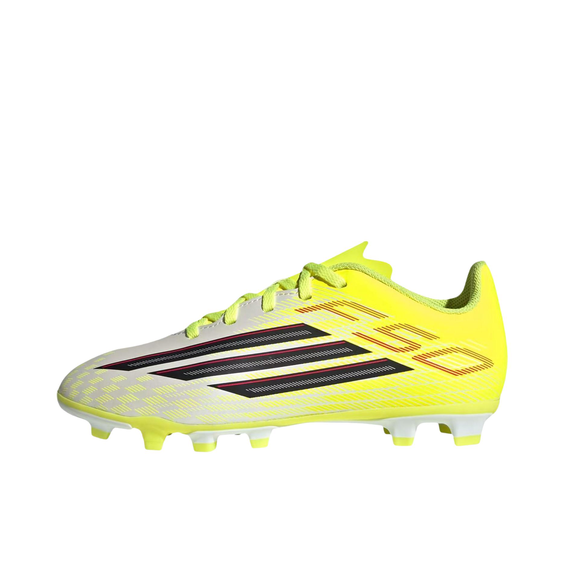 推荐商品：adidas F50 CLUB FG 足球鞋 防滑耐磨低帮 大童/太阳黄/核心黑/亮红色