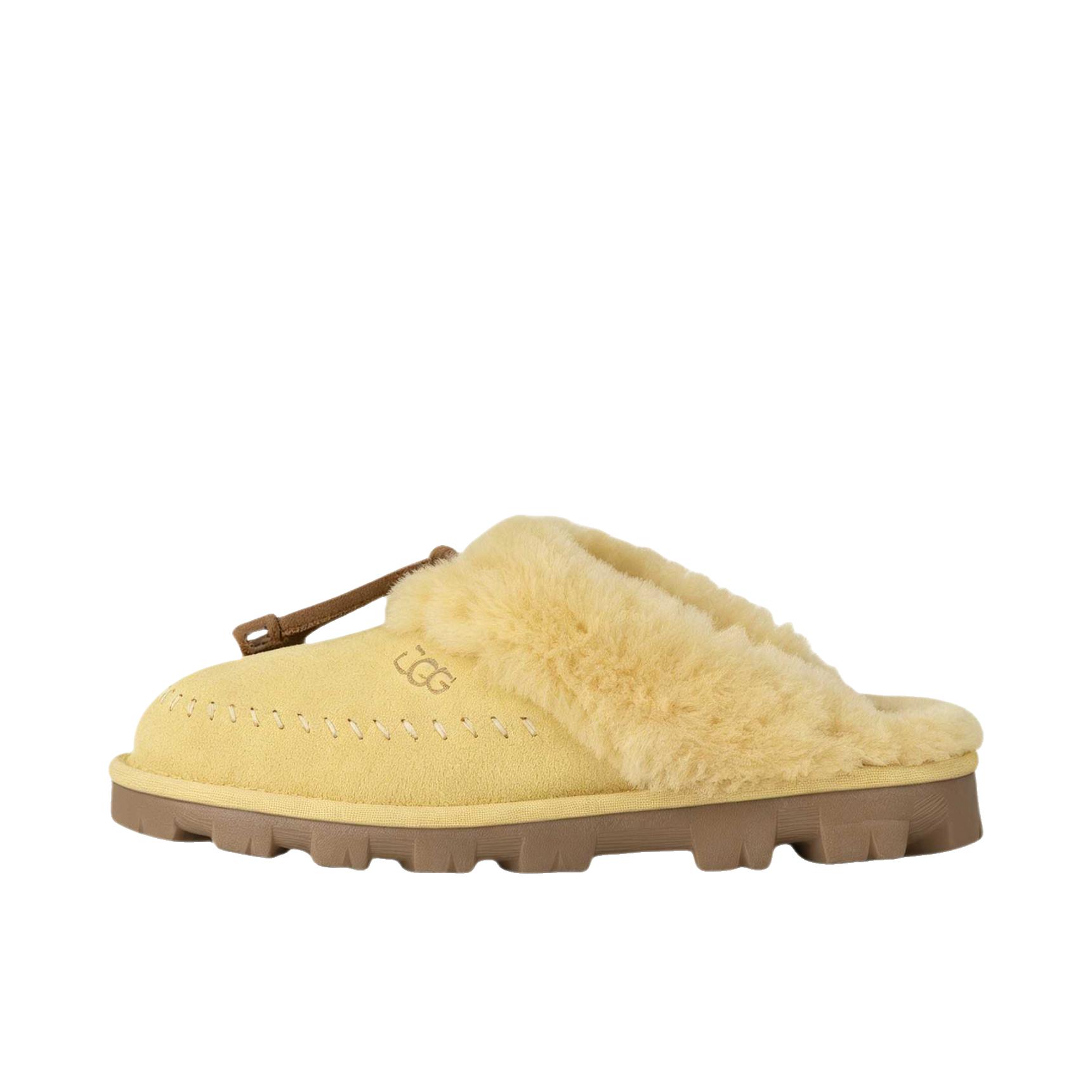 推荐商品：UGG Slipper Evolution 拖鞋 一脚蹬舒适平底 加绒/柔和芥菜色
