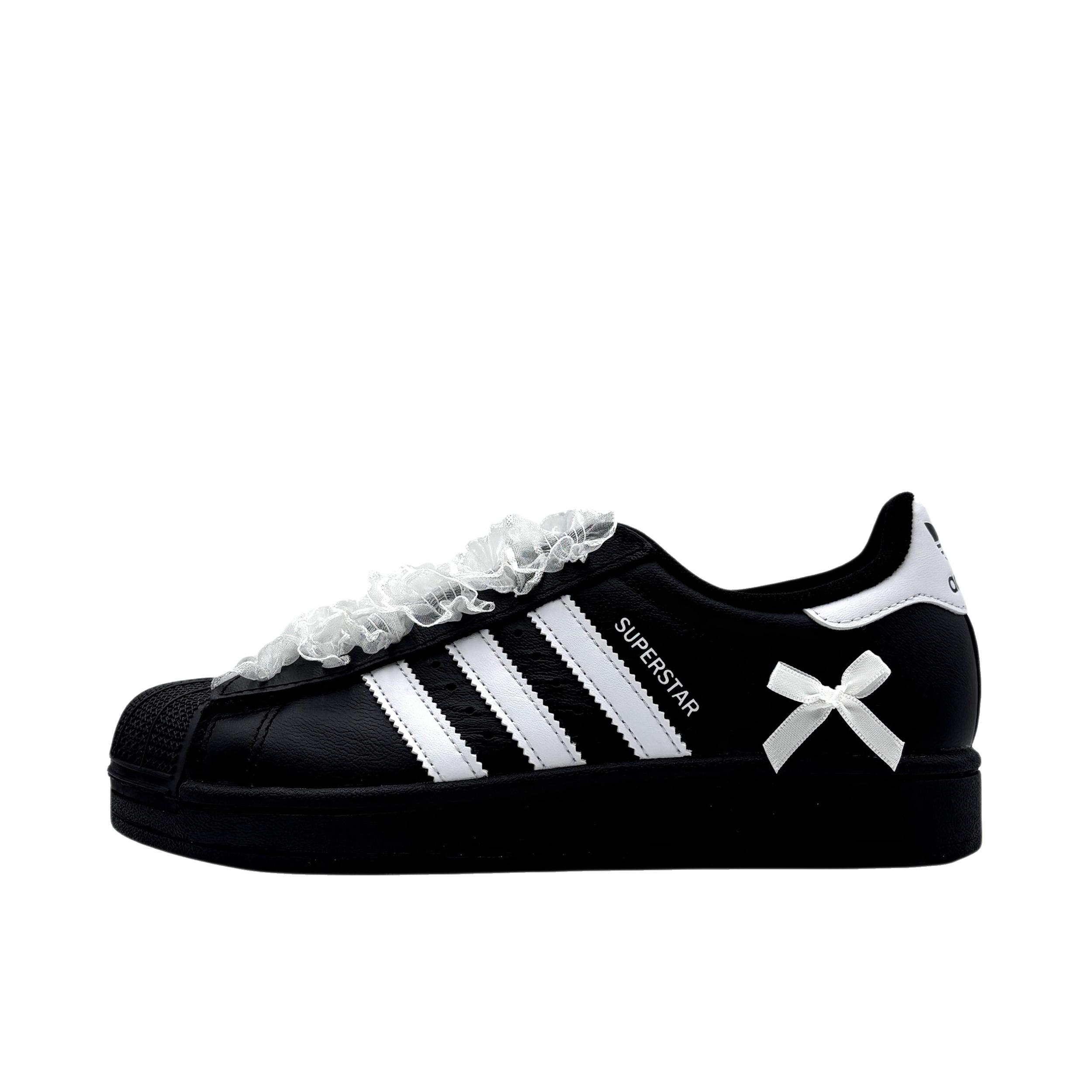 推荐商品：定制款 adidas Originals Superstar 2 板鞋 防滑减震低帮系带 大童/少女蝶结