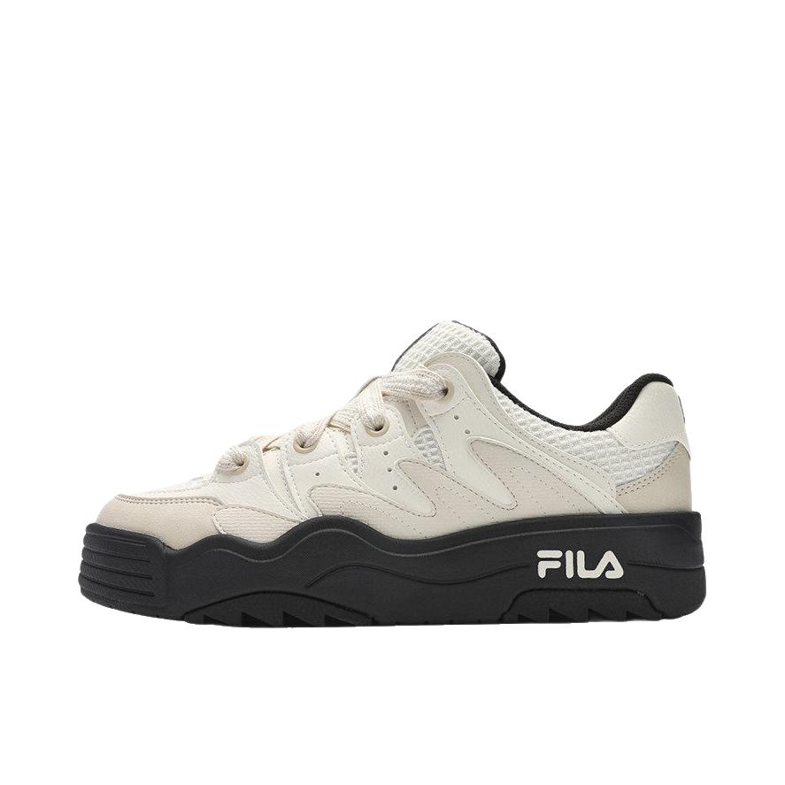 推荐商品：FILA/斐乐 Rosetta 系带 厚底增高 复古 运动休闲鞋 女款/奶白色/杏仁奶白