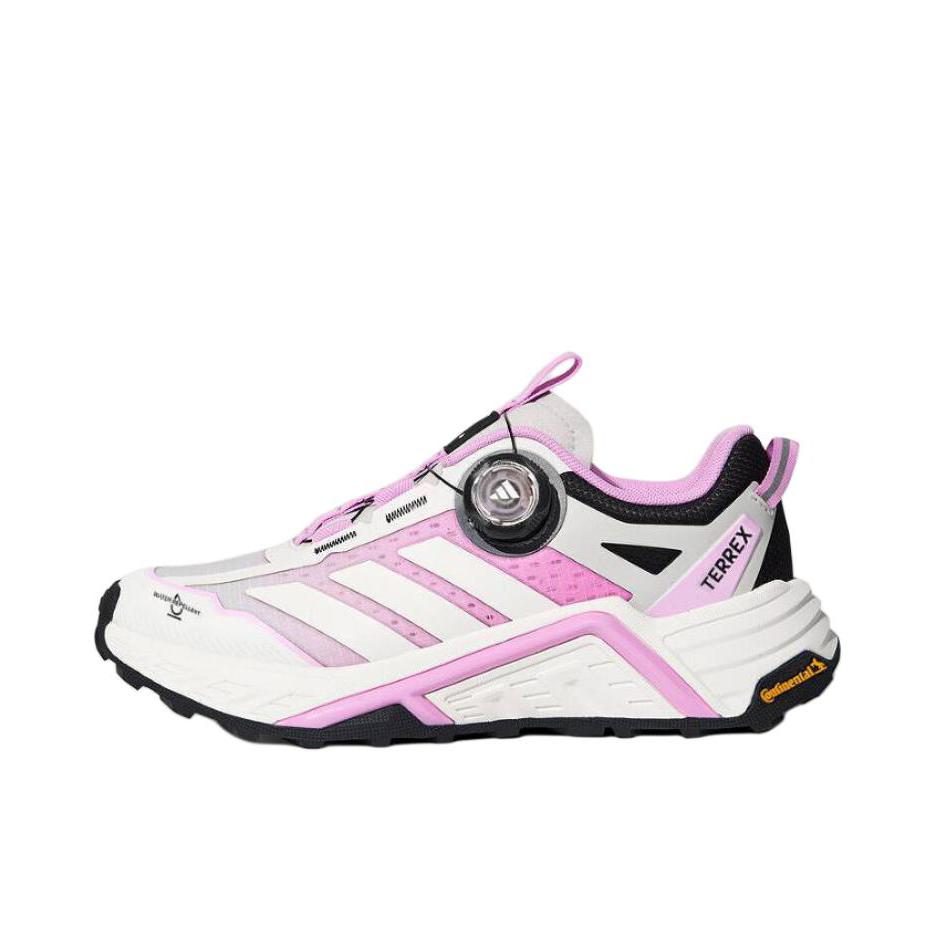 推荐商品：adidas TERREX ROVER 徒步鞋 户外鞋 休闲防滑青少年 大童/粉色/白色