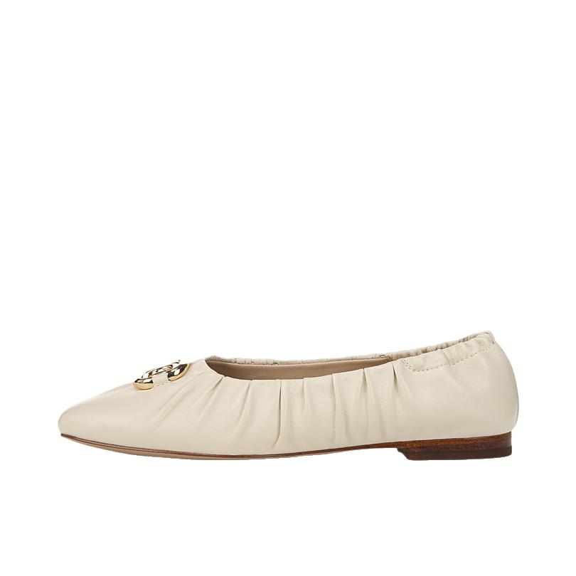 推荐商品：Sam Edelman MARLOWE 单鞋 褶皱街头芭蕾 象牙白