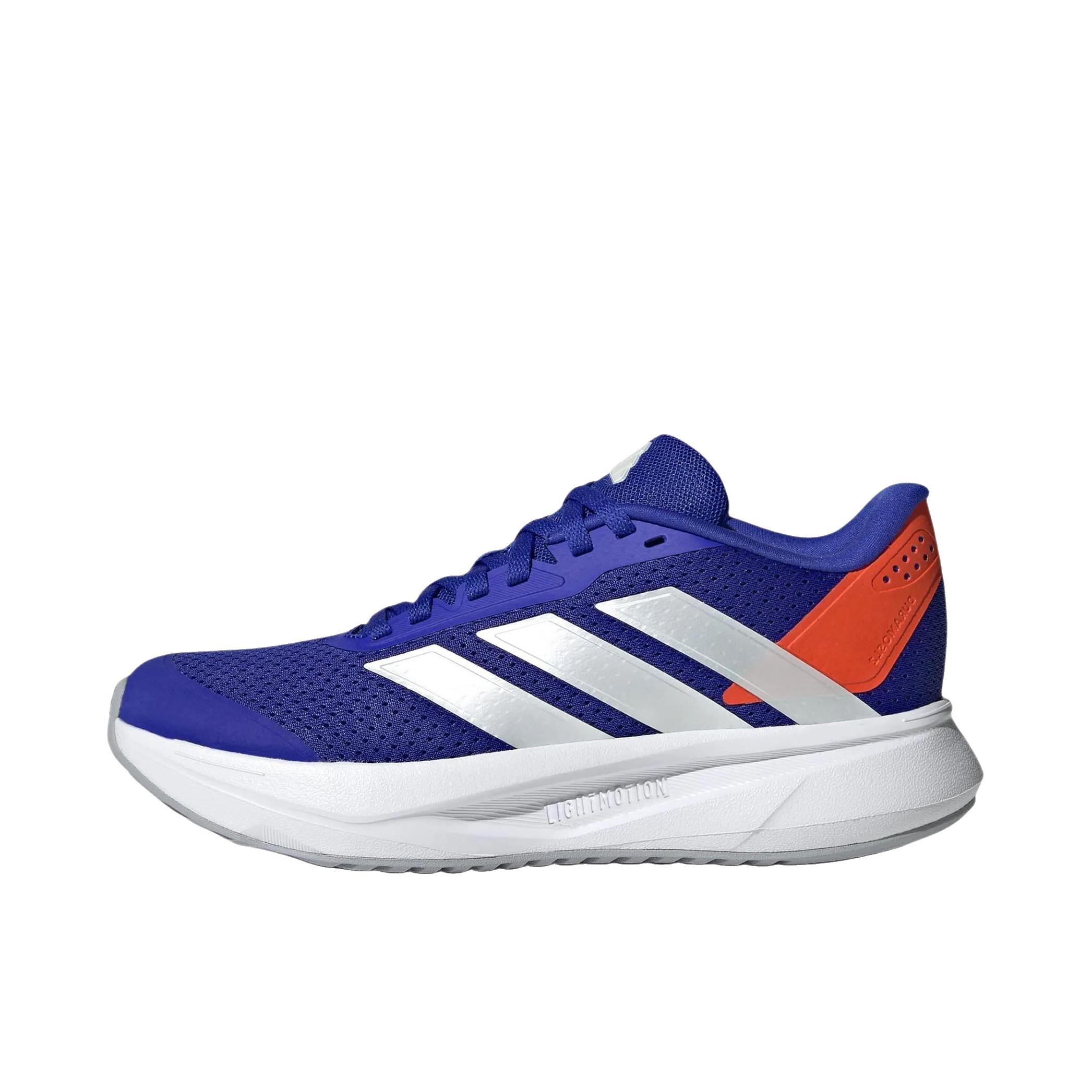 推荐商品：adidas DURAMO SL 2.0 跑鞋 百搭耐磨低帮系带透湿排汗鞋面网眼布短跑训练缓震防滑回弹备赛贴合耐穿支撑 大童/深蓝色
