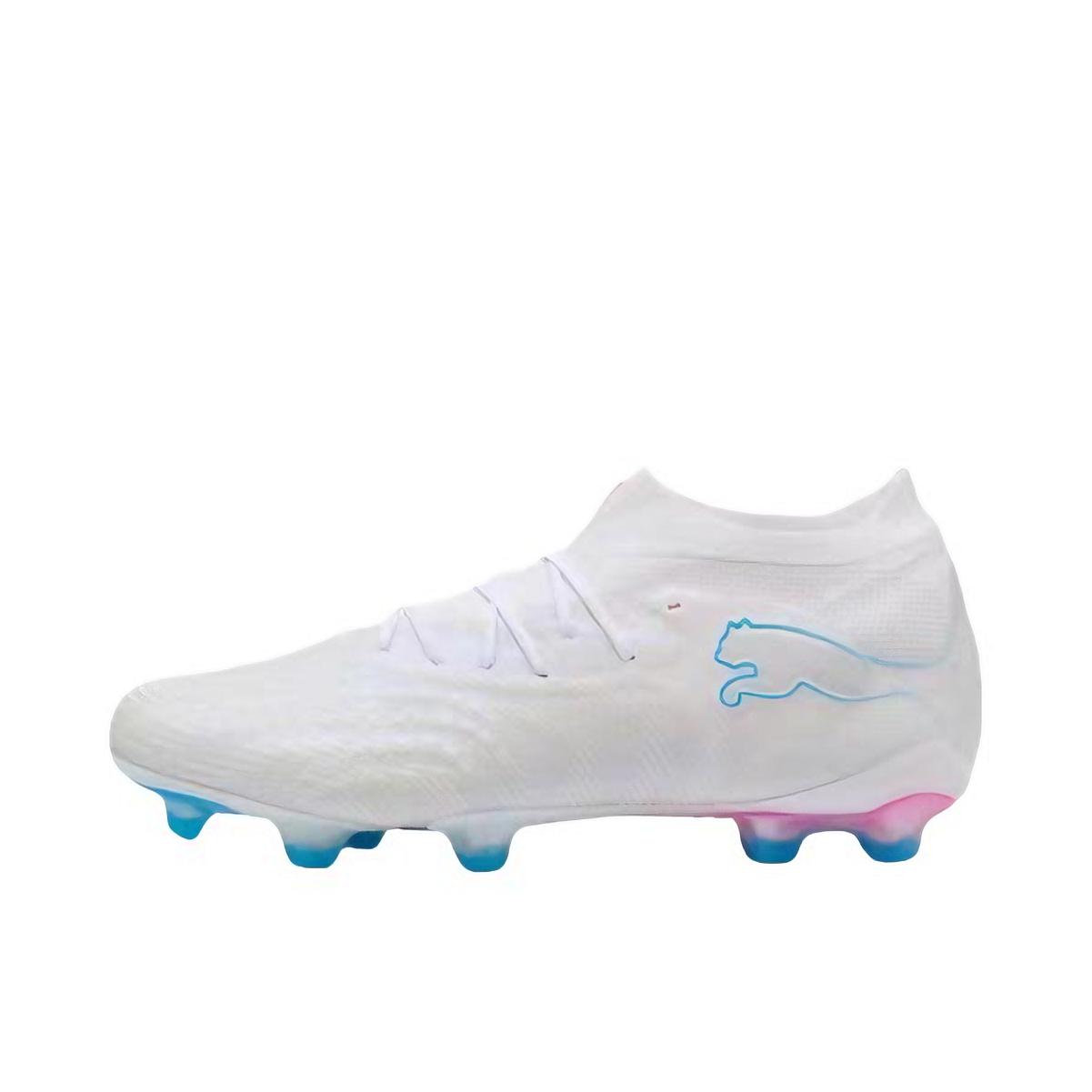 推荐商品：Puma/彪马 future 9 Ultimate FG 足球鞋 钉鞋 胶质长钉天然草地 白色/亮蓝色/深粉色