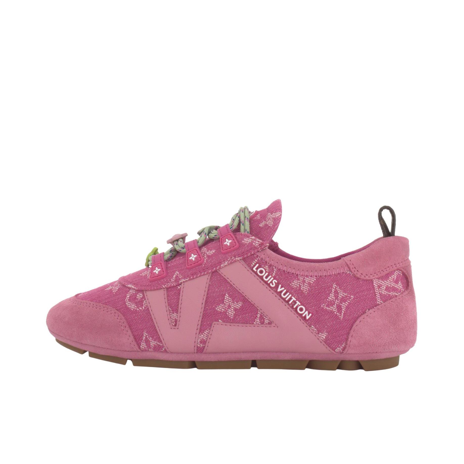 推荐商品：Louis Vuitton/路易威登 Sneakerina 运动休闲鞋 徳训鞋 羊皮革圆头系带低帮芭蕾风 女款/紫红色