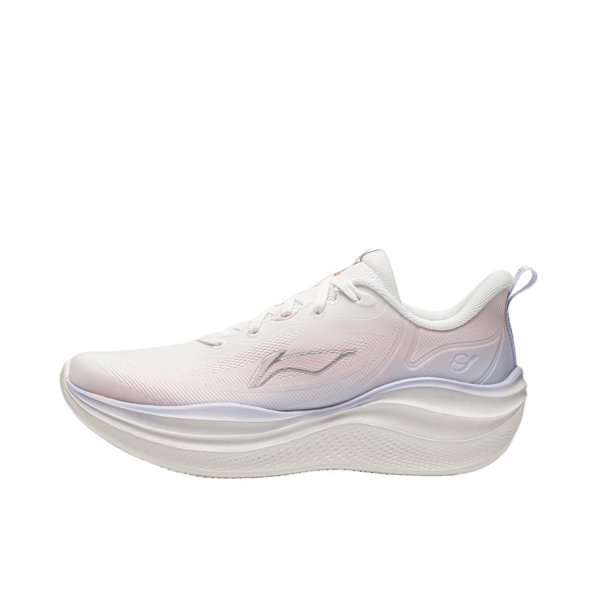 推荐商品：李宁 凌波2 V2 跑鞋 休闲系带防滑耐磨 女款/云雾白/淡粉红/淡暮蓝