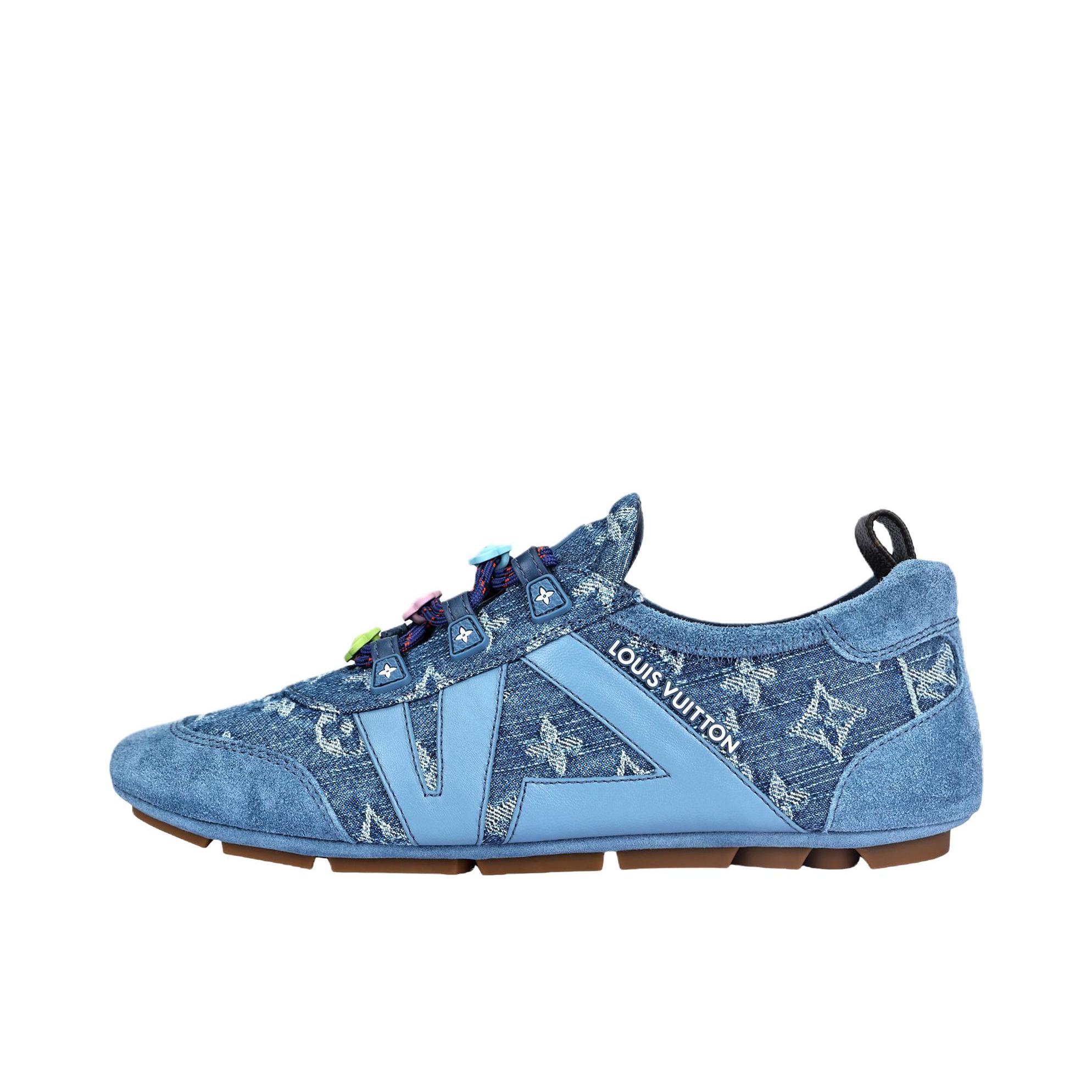 推荐商品：Louis Vuitton/路易威登 Sneakerina 运动休闲鞋 徳训鞋 羊皮革圆头系带低帮芭蕾风 女款/天蓝色