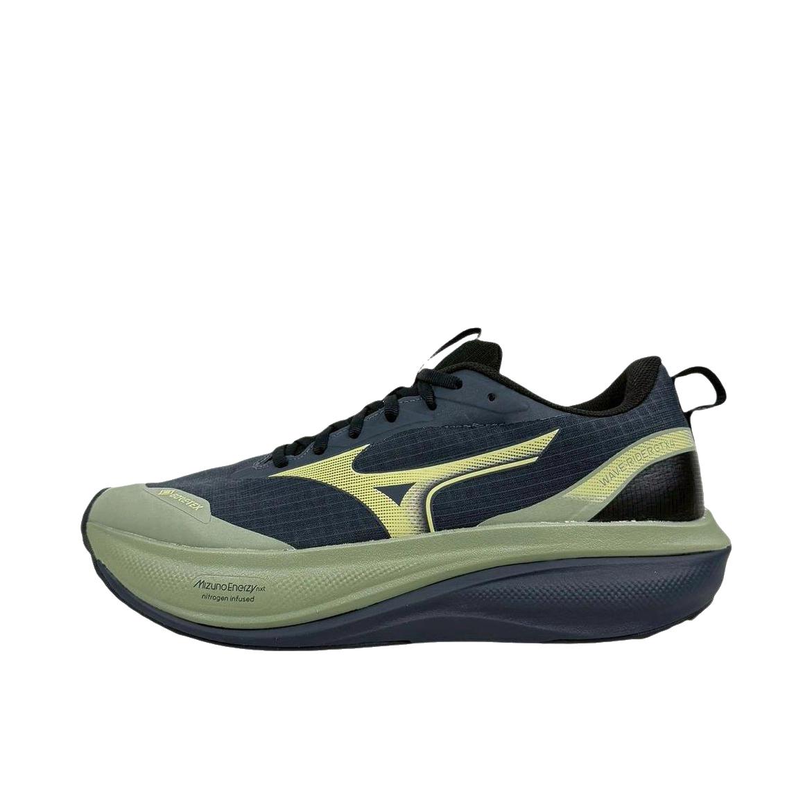 推荐商品：Mizuno/美津浓 wave rider gtx 4 跑鞋 柔软防水透气 绿色/黑色