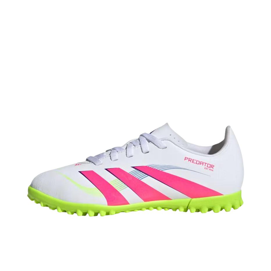 推荐商品：adidas Predator Club TF 入门 胶质碎钉 人造草地室外硬地 缓震防滑 足球鞋 大童/奶白色/绿色