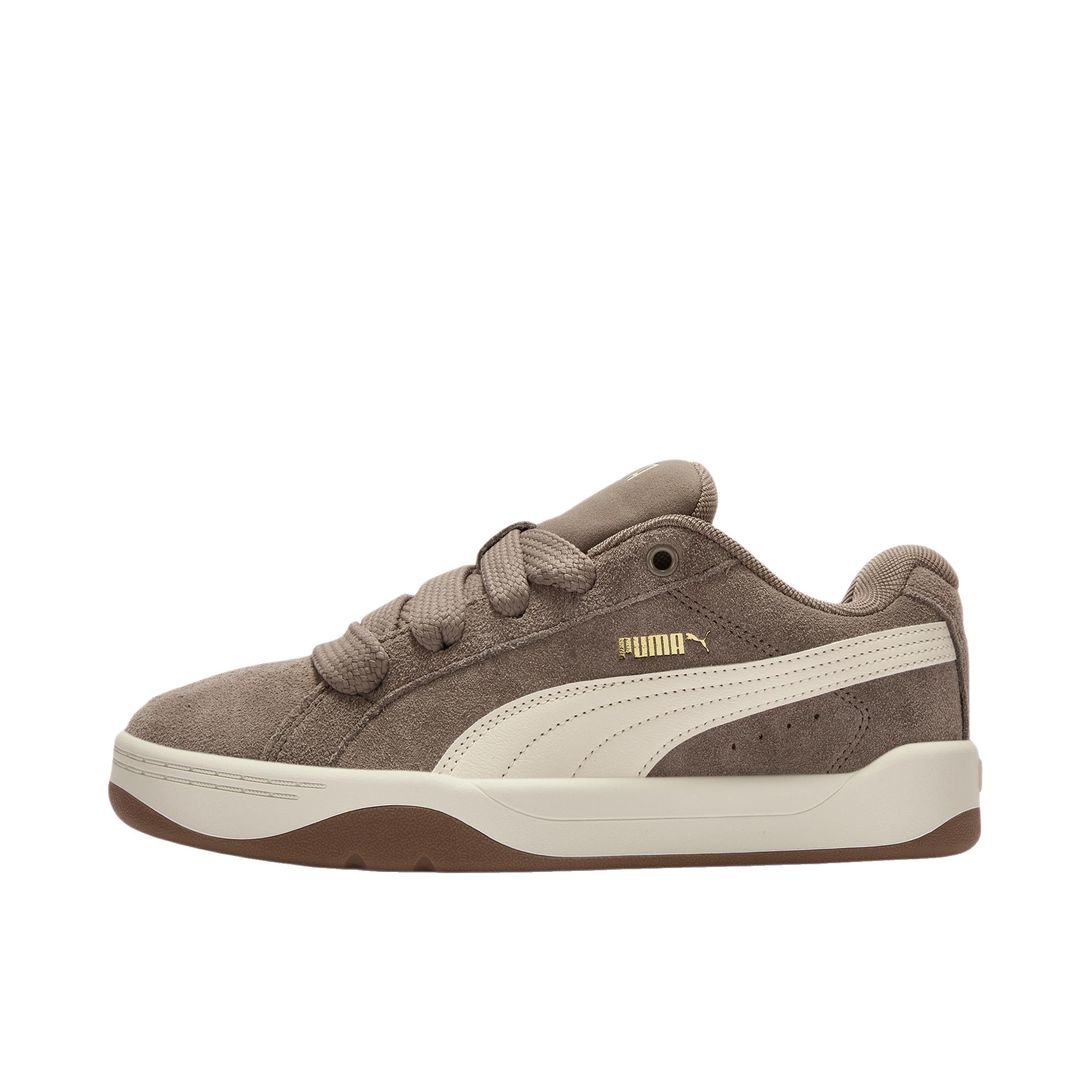 推荐商品：Puma/彪马 Park Lifestyle Yeezy 板鞋 低帮复古轻便防滑减震滑支撑 棕色/米白色