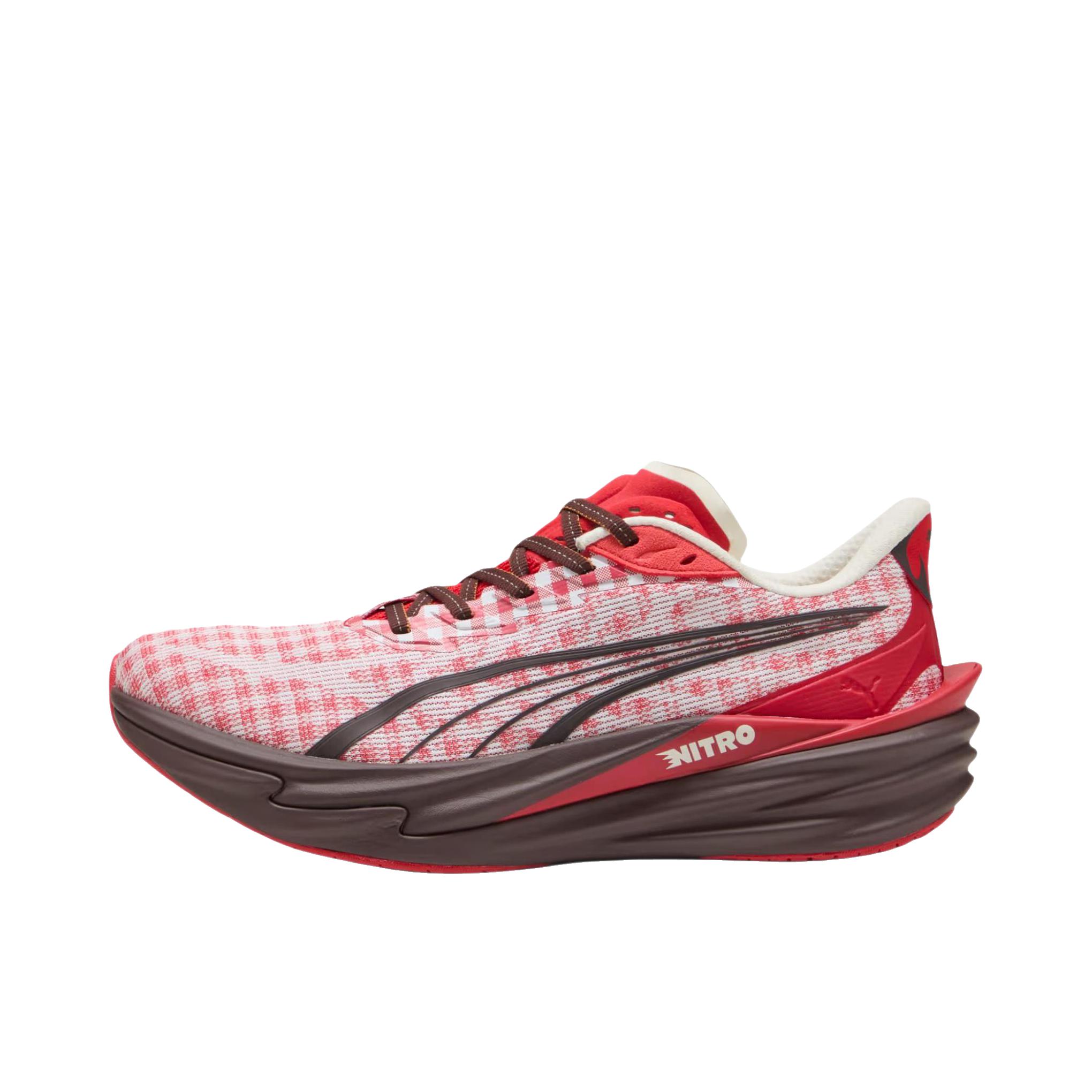 推荐商品：Puma/彪马 Deviate Nitro 4 彪破4 跑鞋 舒适缓震防滑贴合回弹长距离氮气科技日常跑轻便竞速 永恒红
