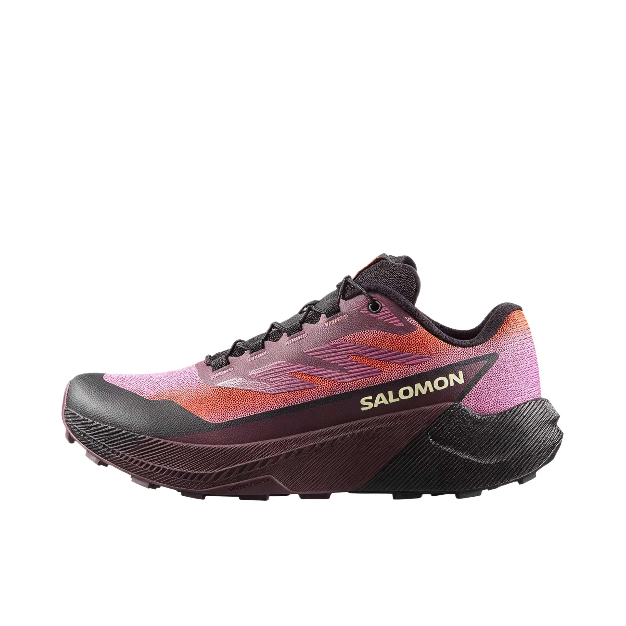 推荐商品：Salomon/萨洛蒙 PULSAR 跑鞋 户外抓地缓震轻量 越橘/龙火/暗兰花