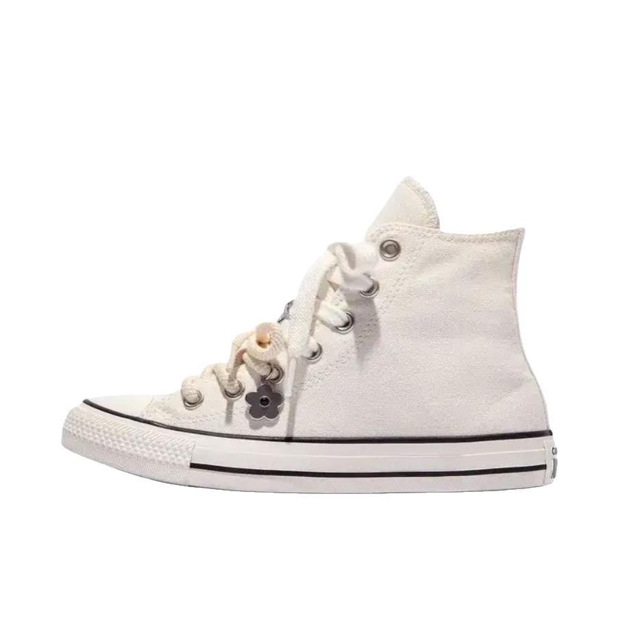 推荐商品：Converse/匡威 Chuck Taylor All Star 帆布鞋 常青款轻便防滑耐磨百搭复古圆头减震贴合高帮 高帮/亮白色