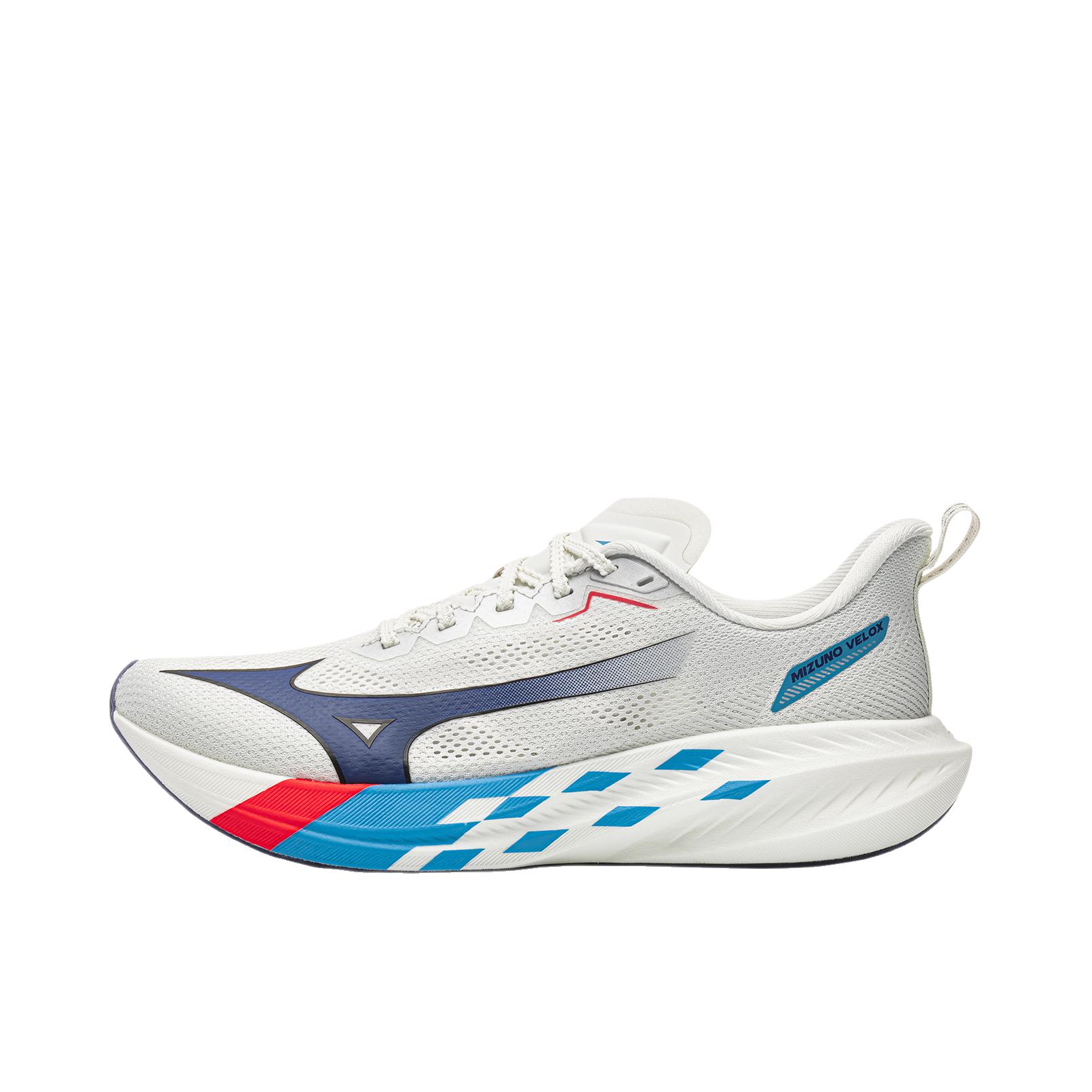 推荐商品：Mizuno/美津浓 VELOX 跑鞋 透气圆头系带 低帮/石灰色/白色/单身蓝