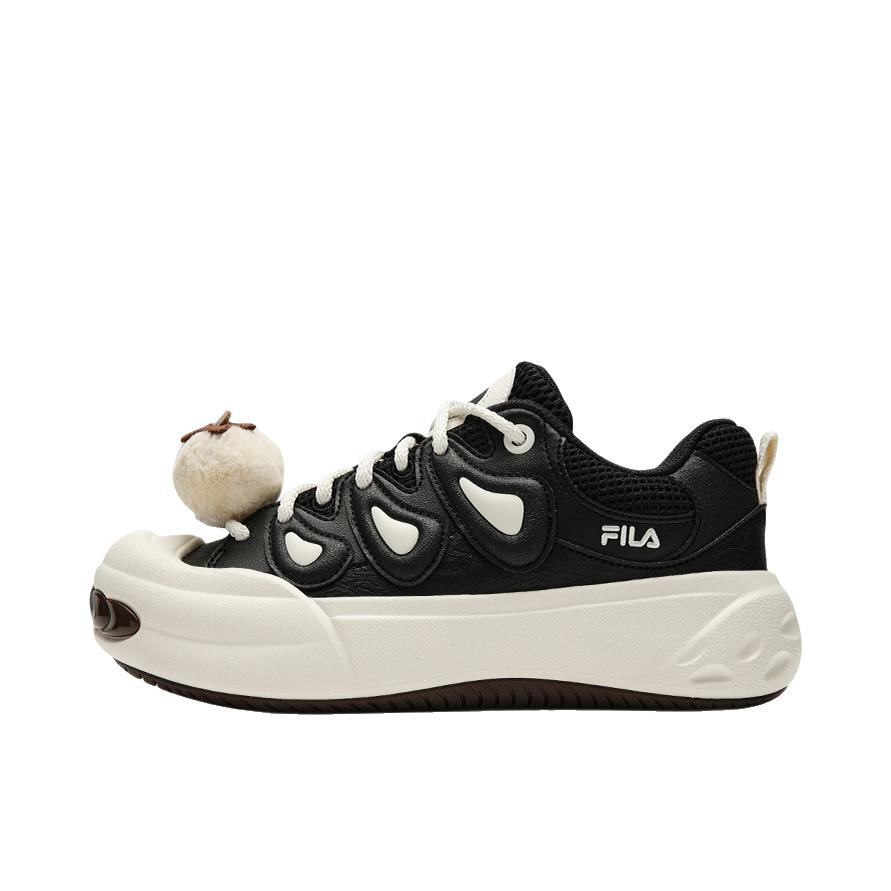 推荐商品：FILA/斐乐 MANGGIS 山竺鞋 板鞋 休闲复古百搭耐磨 女款/黑色/奶白色