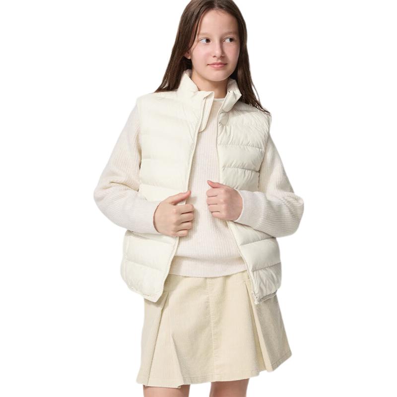 推荐商品：UNIQLO/优衣库童装 2026AW 亲肤拉链纯色背心 中大童 486622 乳白