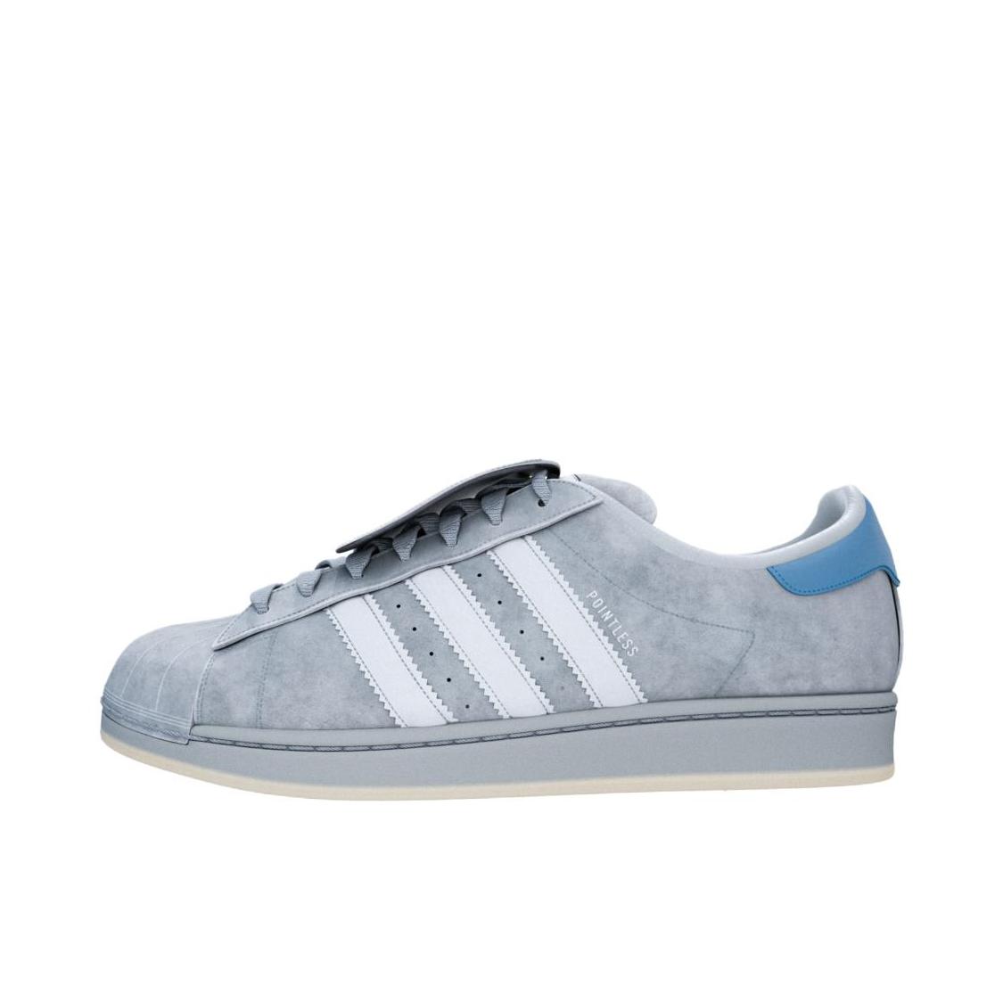 推荐商品：adidas Originals Superstar 2 板鞋 复古防滑耐磨贝壳头贴合圆头支撑 originals × atmos x Daiki Tsuneta 联名/灰色/白色/蓝色