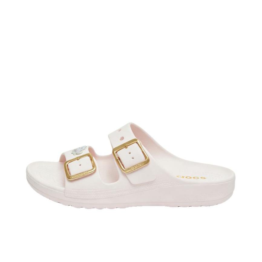 推荐商品：Crocs/卡骆驰 Saturday 拖鞋 一字厚底低跟 女款/泡沫冰/金色 