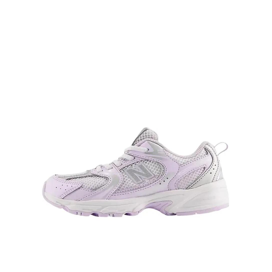 推荐商品：New Balance 530 运动鞋儿童 防踢防滑耐磨网面透气舒适百搭潮酷织物 M宽/网面/小童/紫色/白色