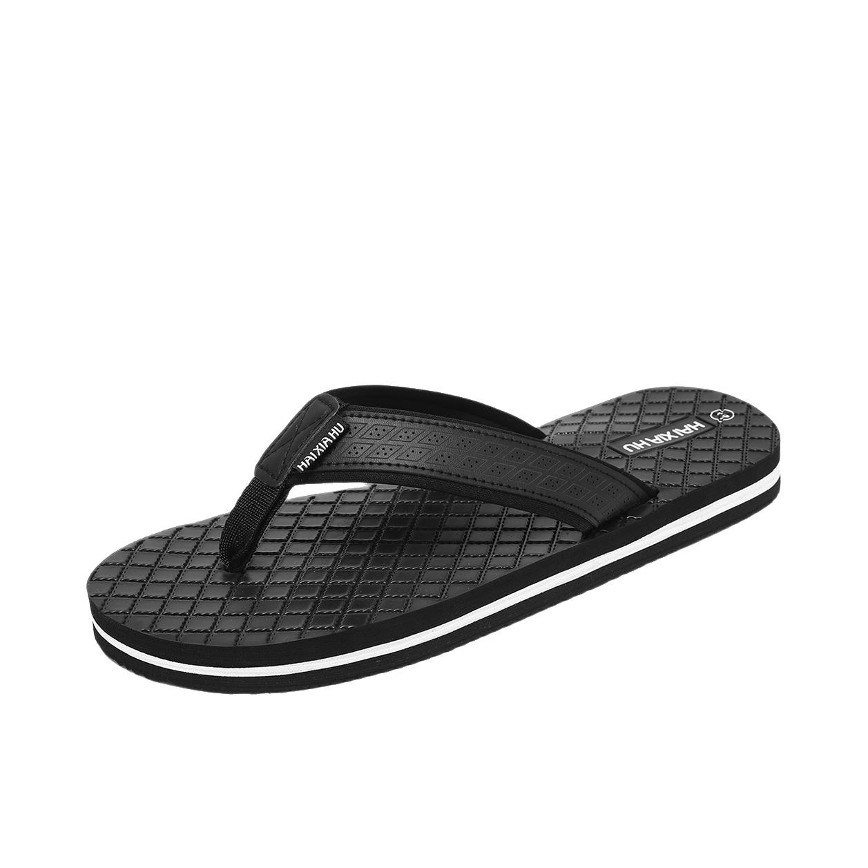 推荐商品：SLIPPER DAY 拖鞋 外穿简约帅气百搭 SLD-H162 黑色