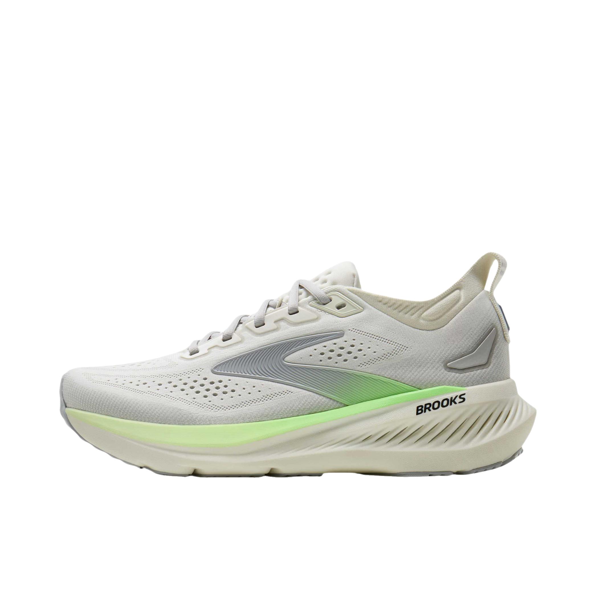 推荐商品：Brooks/布鲁克斯 Glycerin 甘油23 跑鞋 缓震时尚舒适耐磨支撑回弹圆头减震 灰色/绿色/黑色